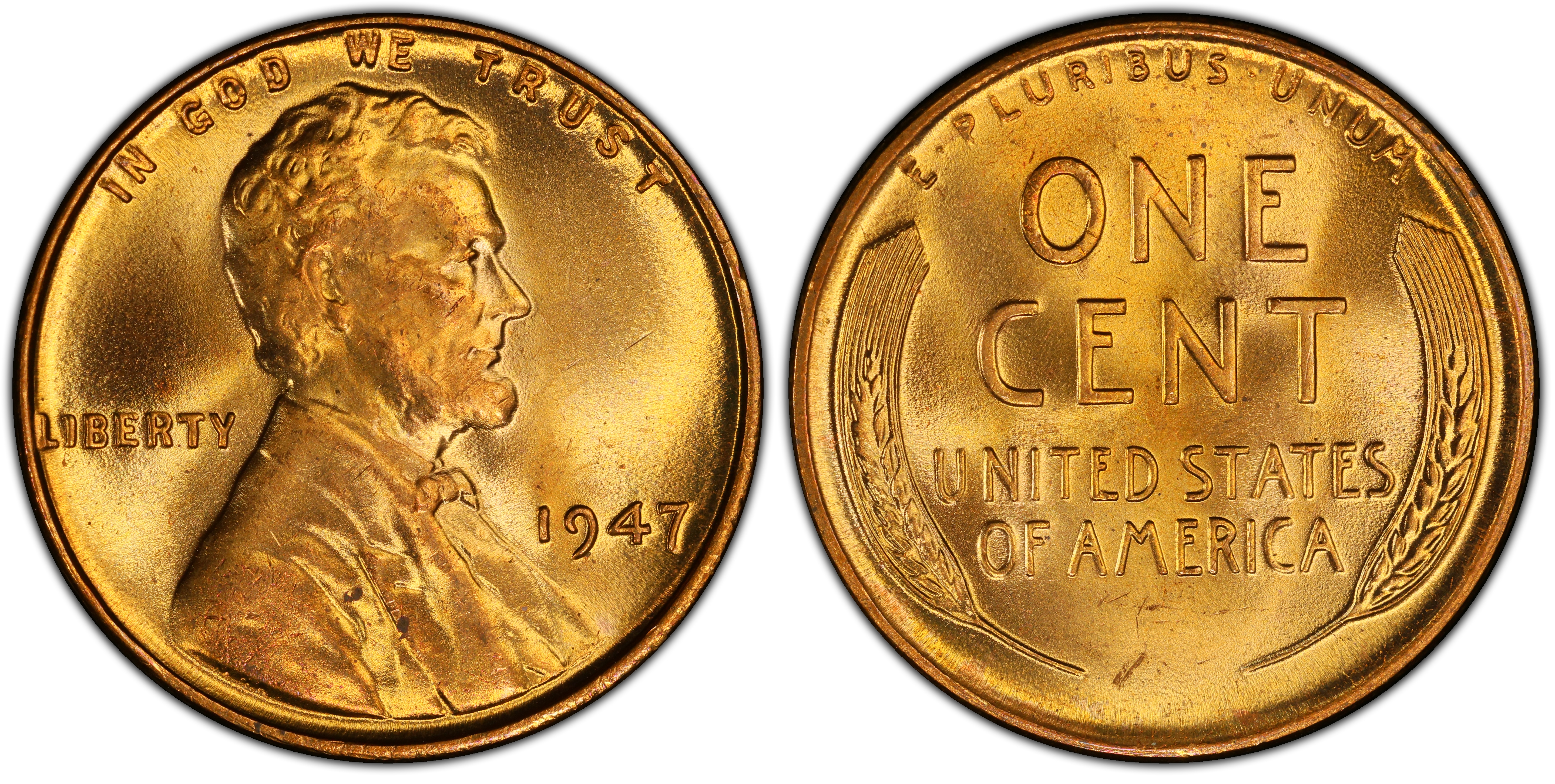 1947 1C, RD (Regular Strike) Lincoln Cent (Wheat Reverse) - PCGS CoinFacts