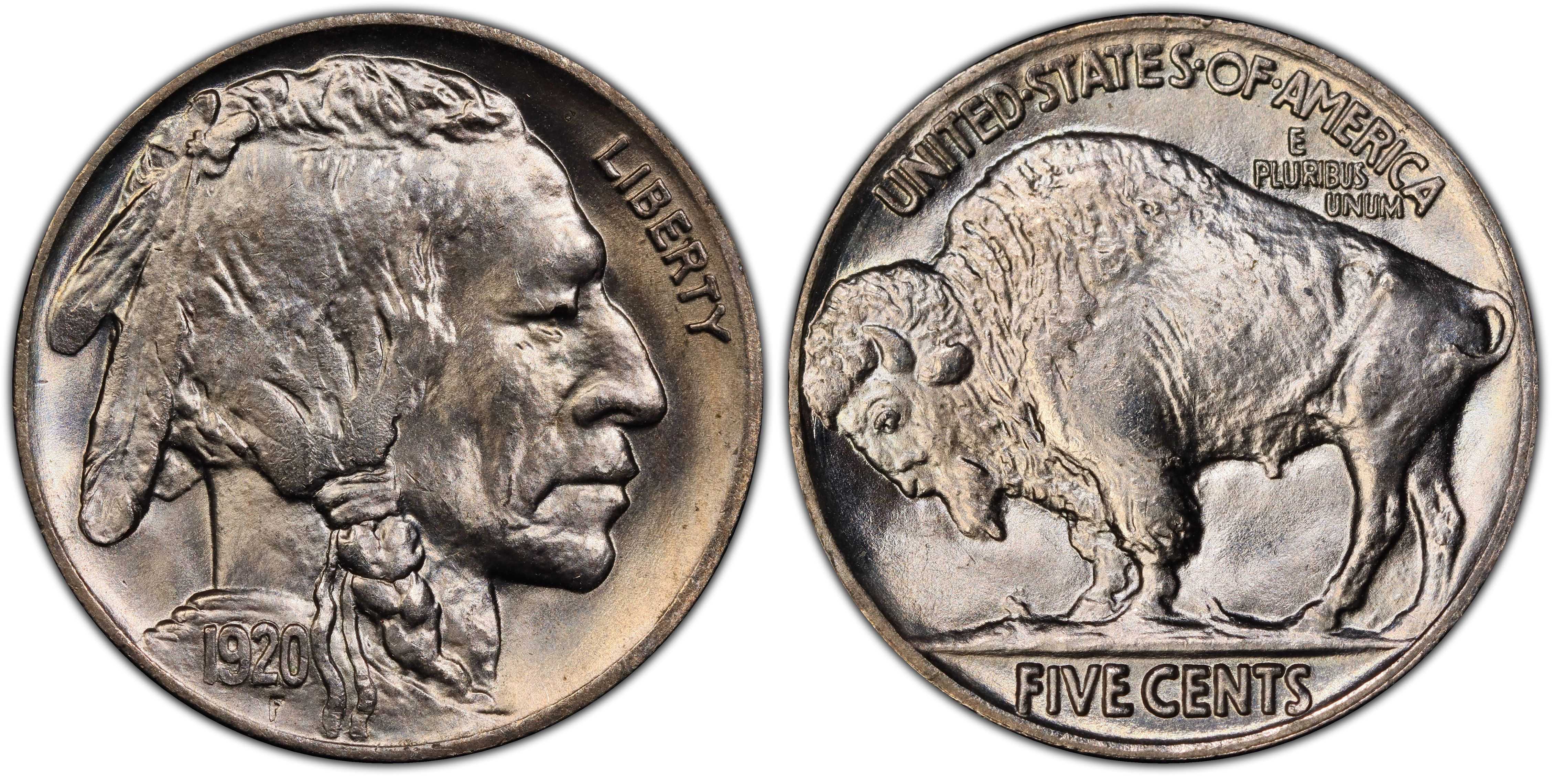 1920 5c Indian Head Buffalo Nickel - Wood Grain - Weak Strike - Unc -  SKU-Y3502