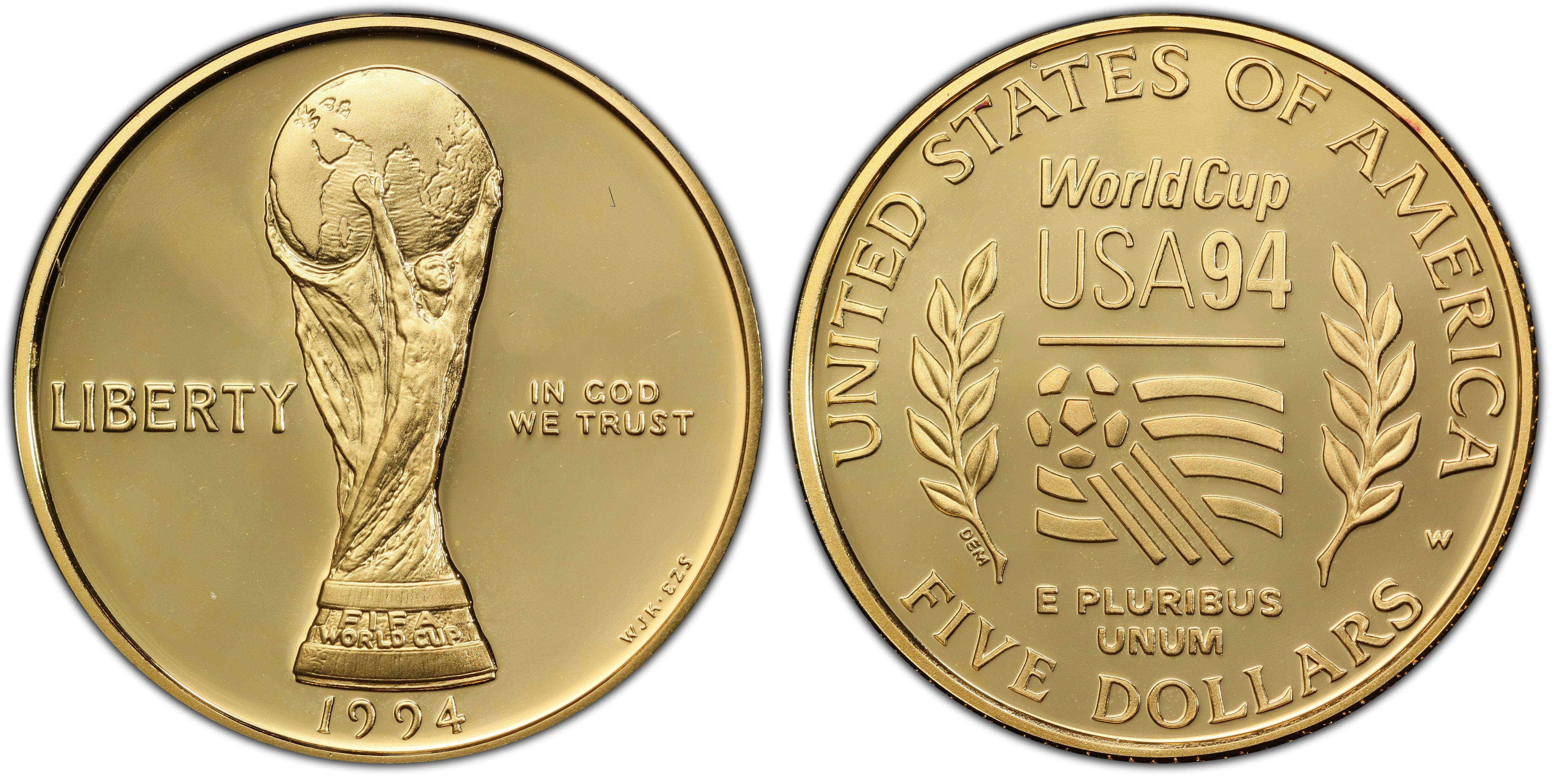 1994-W $5 World Cup, DCAM (Proof) Modern Gold Commemorative - PCGS