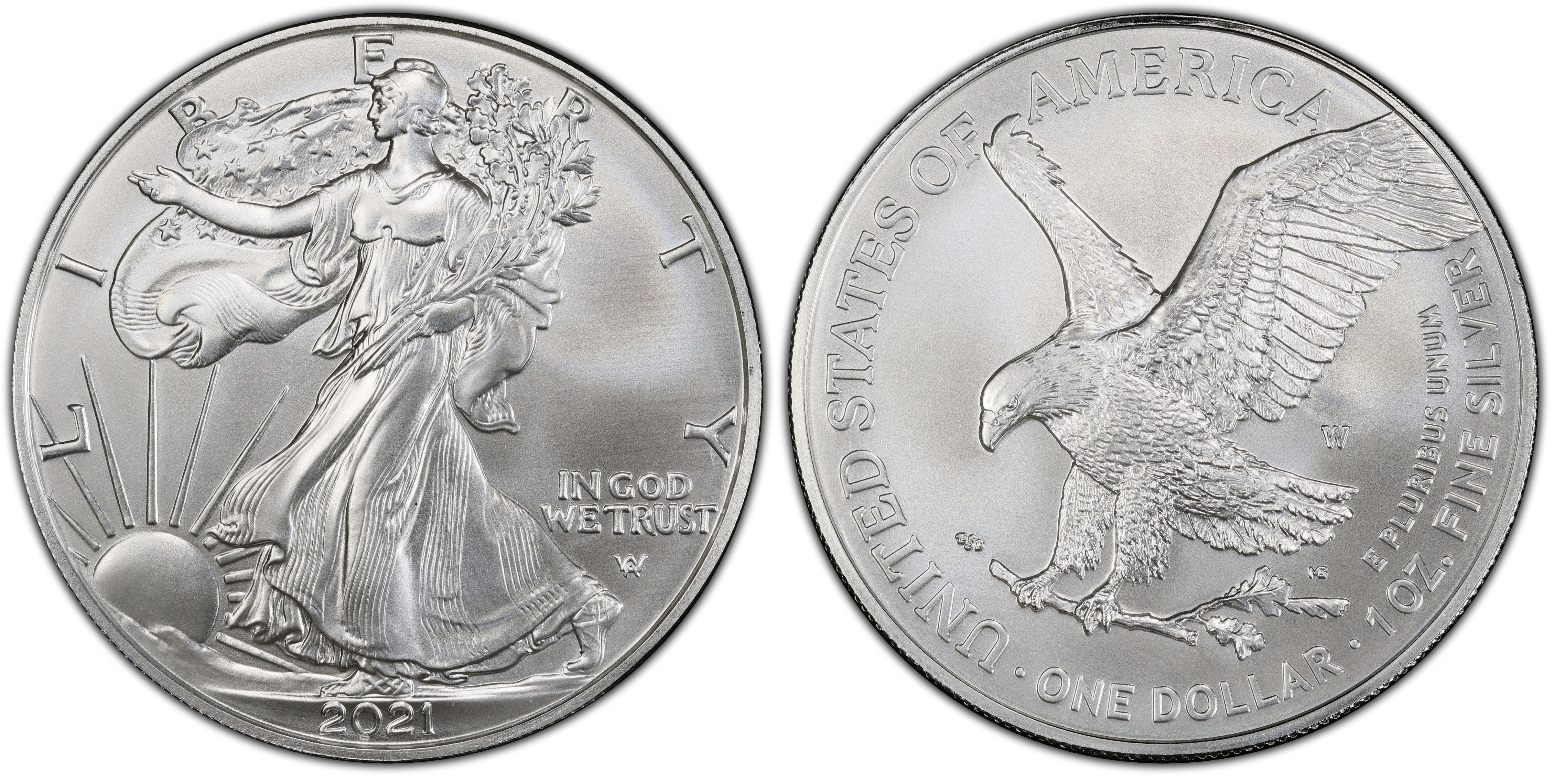 2021-W $1 Burnished Silver Eagle-Type 2 (Special Strike) Silver