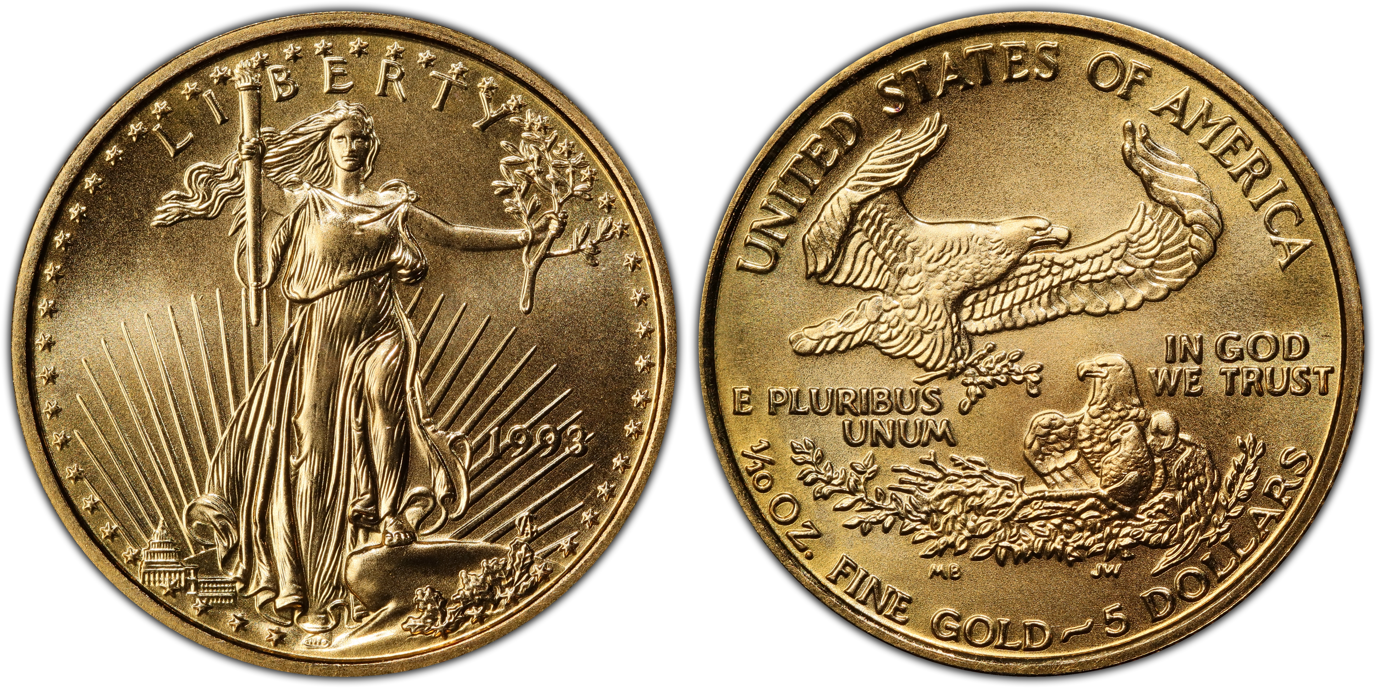 1993 $5 Gold Eagle (Regular Strike) Gold Eagles - PCGS CoinFacts