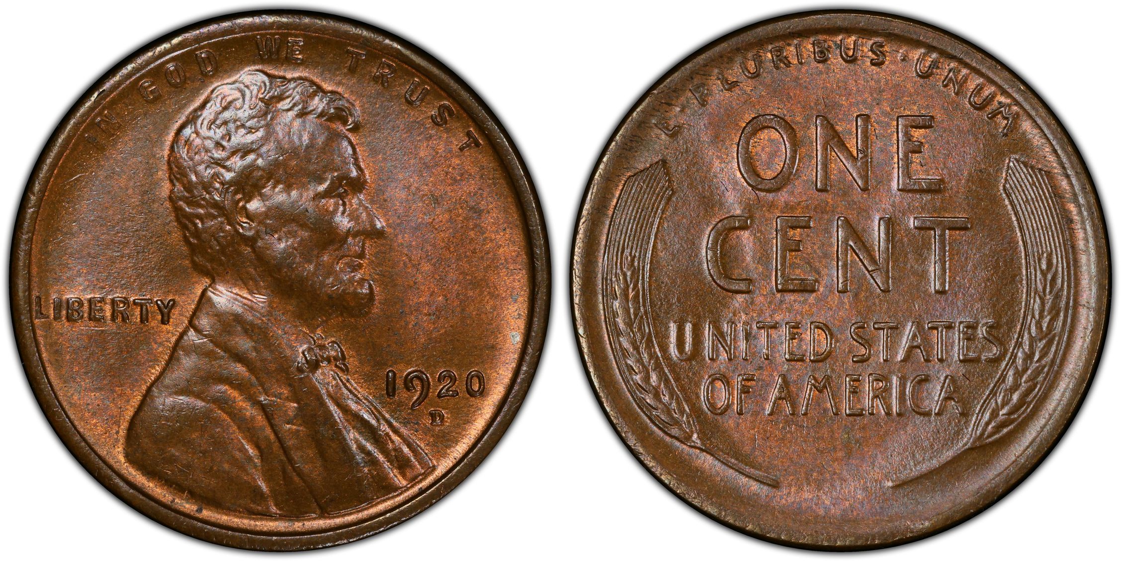 1920-D 1C, BN (Regular Strike) Lincoln Cent (Wheat Reverse) - PCGS CoinFacts