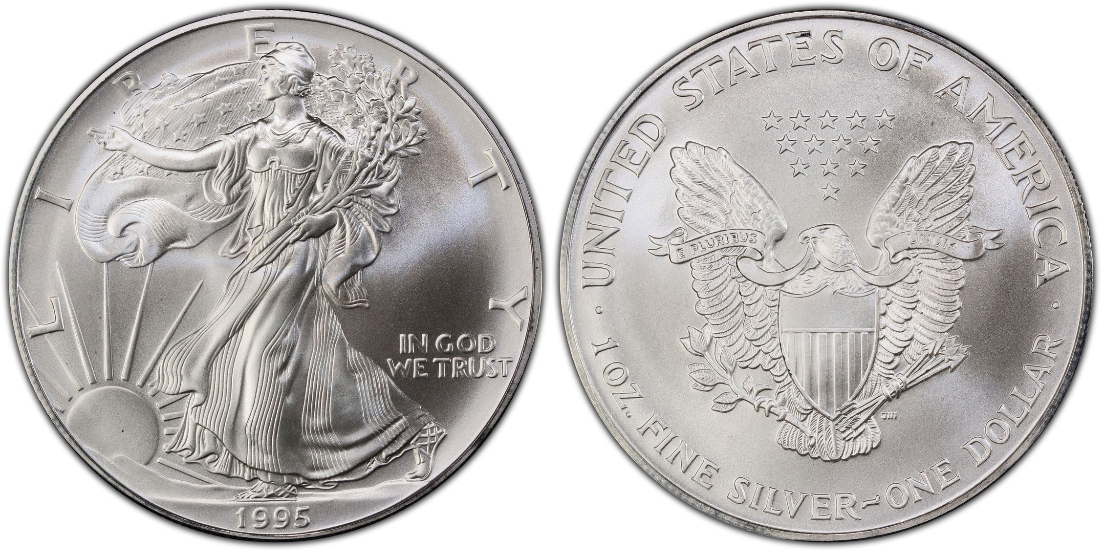 1995 $1 Silver Eagle (Regular Strike) Silver Eagles - PCGS CoinFacts