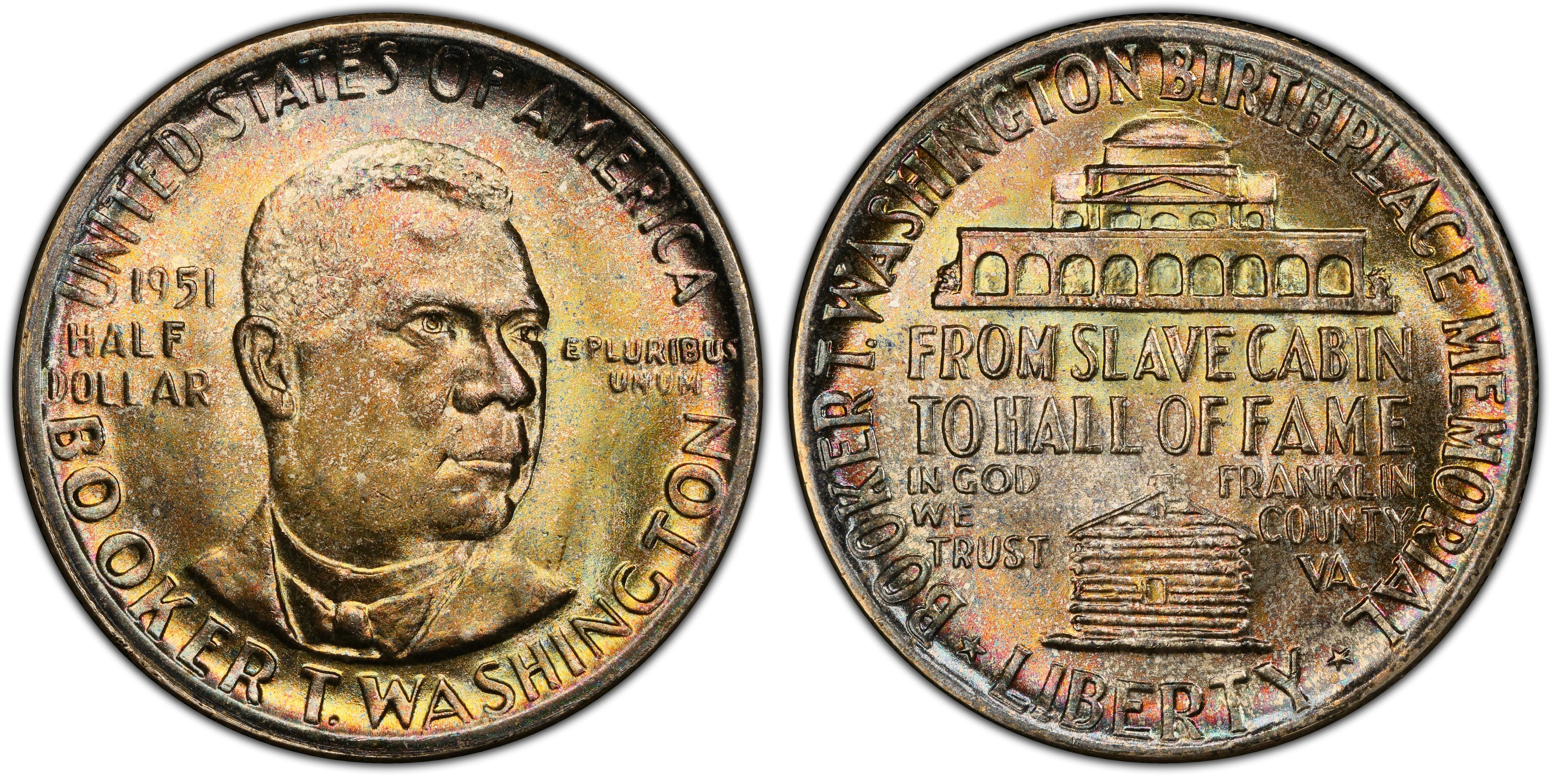 1951 50C Booker T. Washington (Regular Strike) Silver