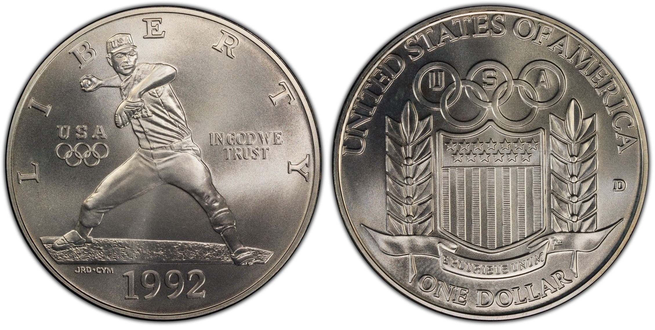 1992-D $1 Olympic (Regular Strike) Modern Silver and Clad ...