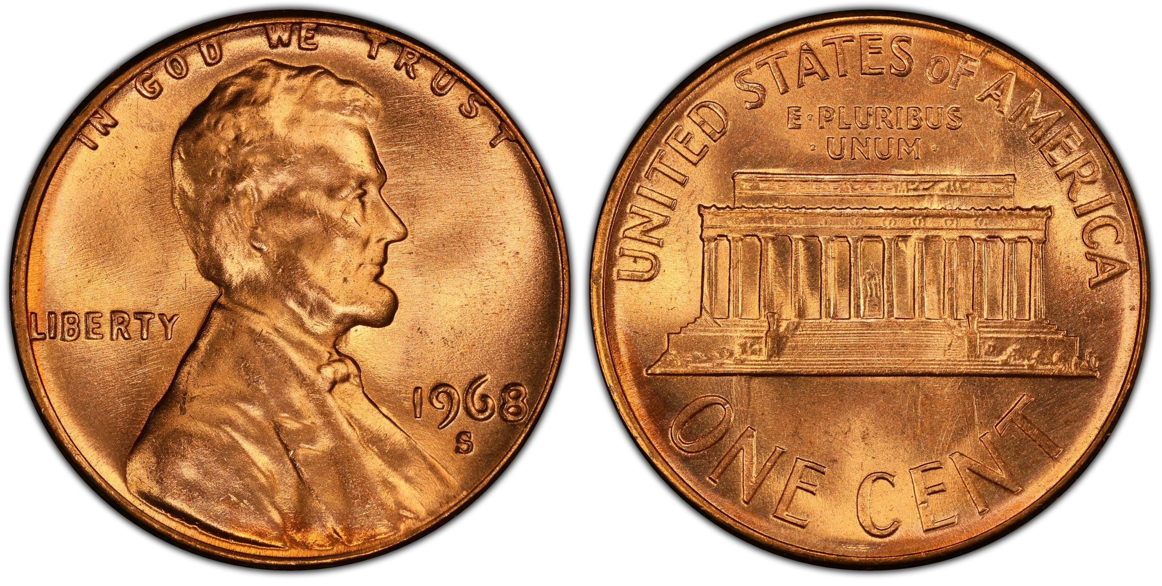 1968-S 1C, RD (Regular Strike) Lincoln Cent (Modern) - PCGS CoinFacts