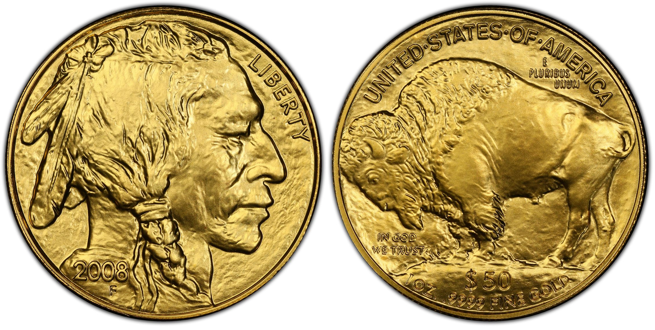 2008 $50 American Buffalo .9999 Fine Gold (Regular Strike) Gold