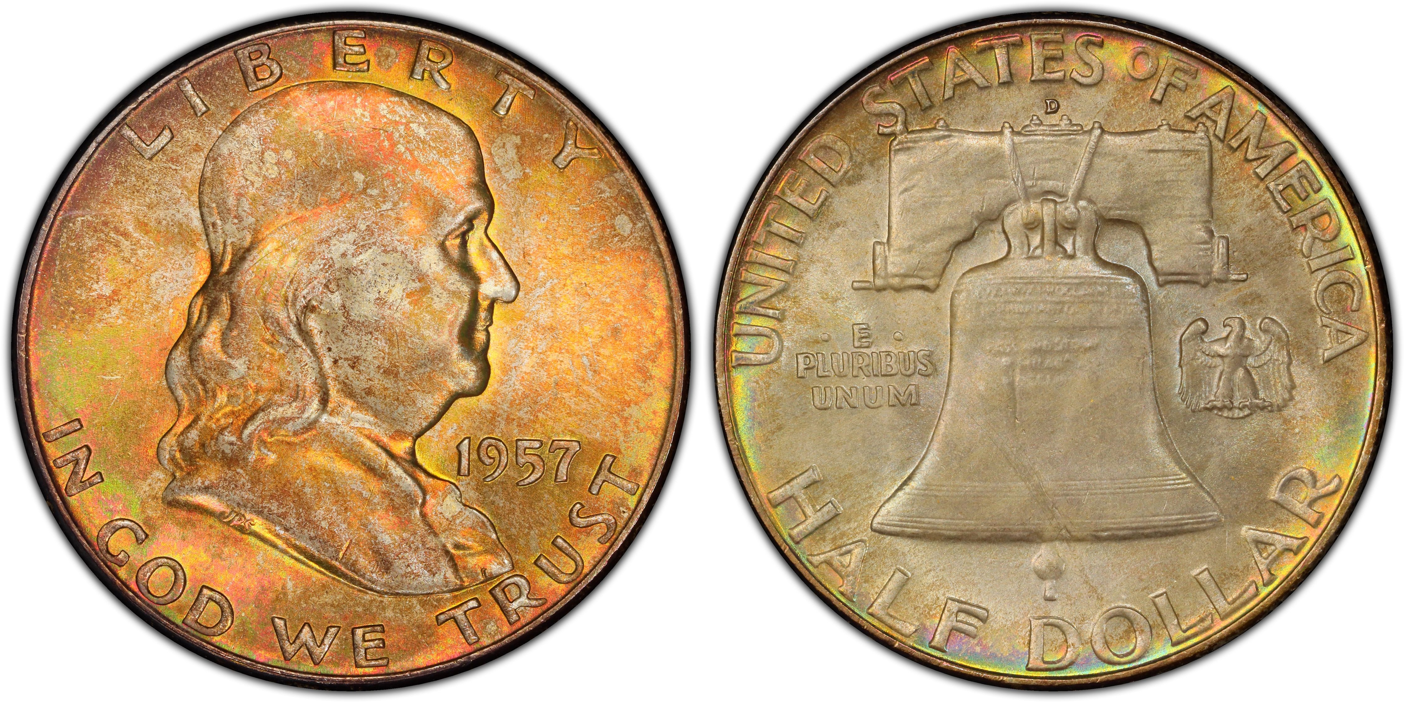 1957-D 50C (Regular Strike) Franklin Half Dollar - PCGS CoinFacts