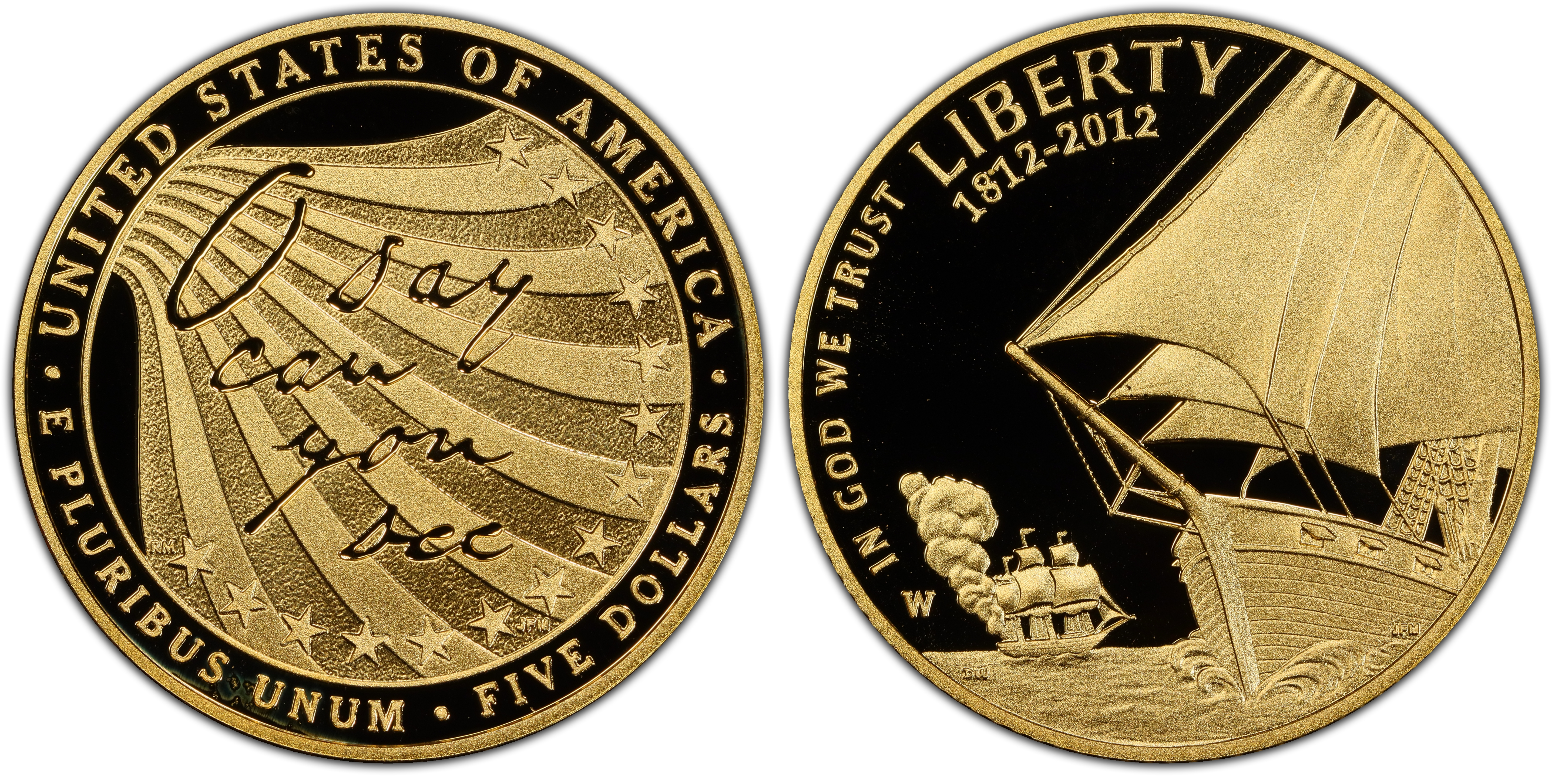 2012-W $5 Star-Spangled Banner, DCAM (Proof) Modern Gold