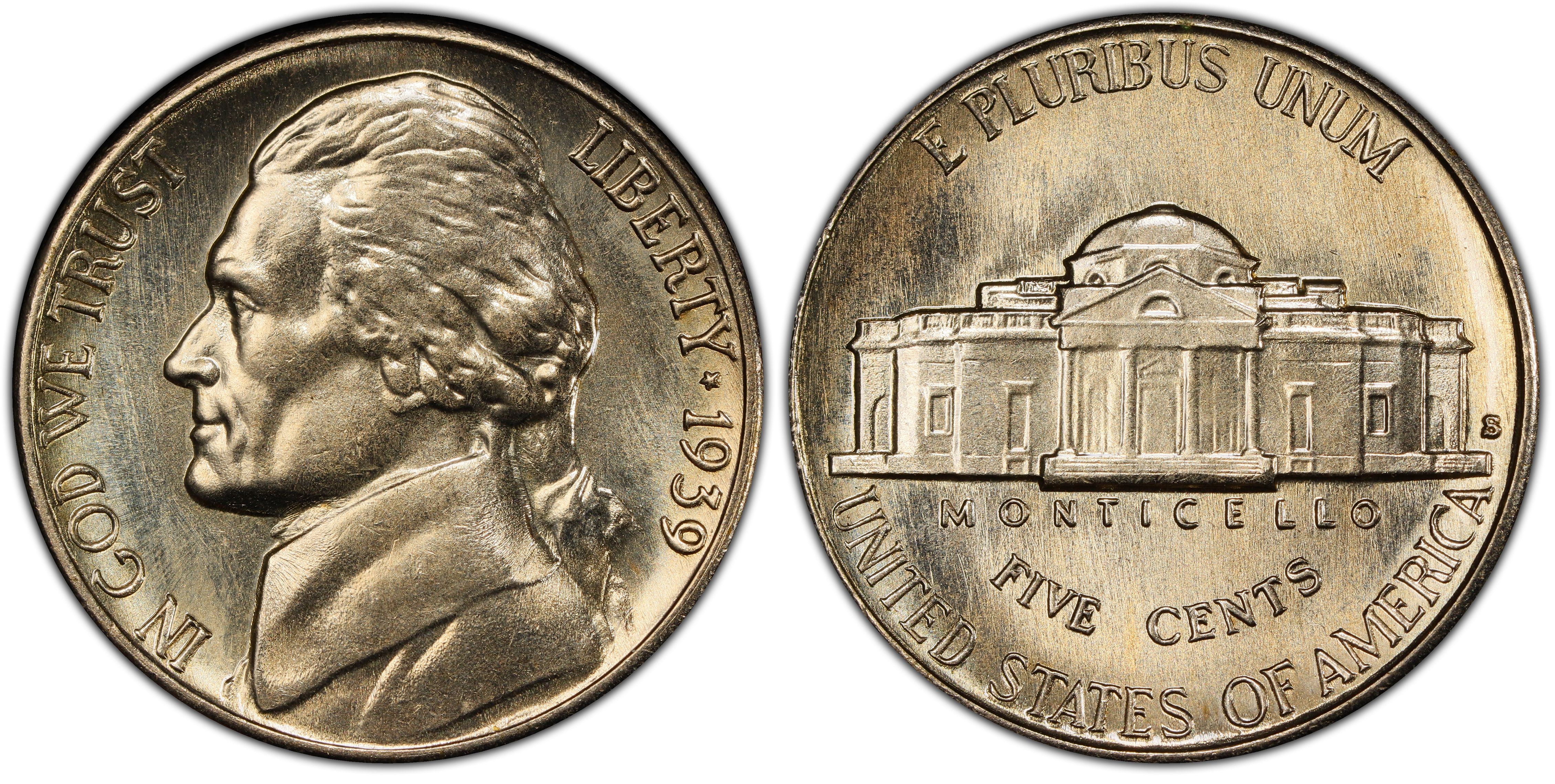 1939-S 5C Reverse of 1938, FS (Regular Strike) Jefferson Nickel