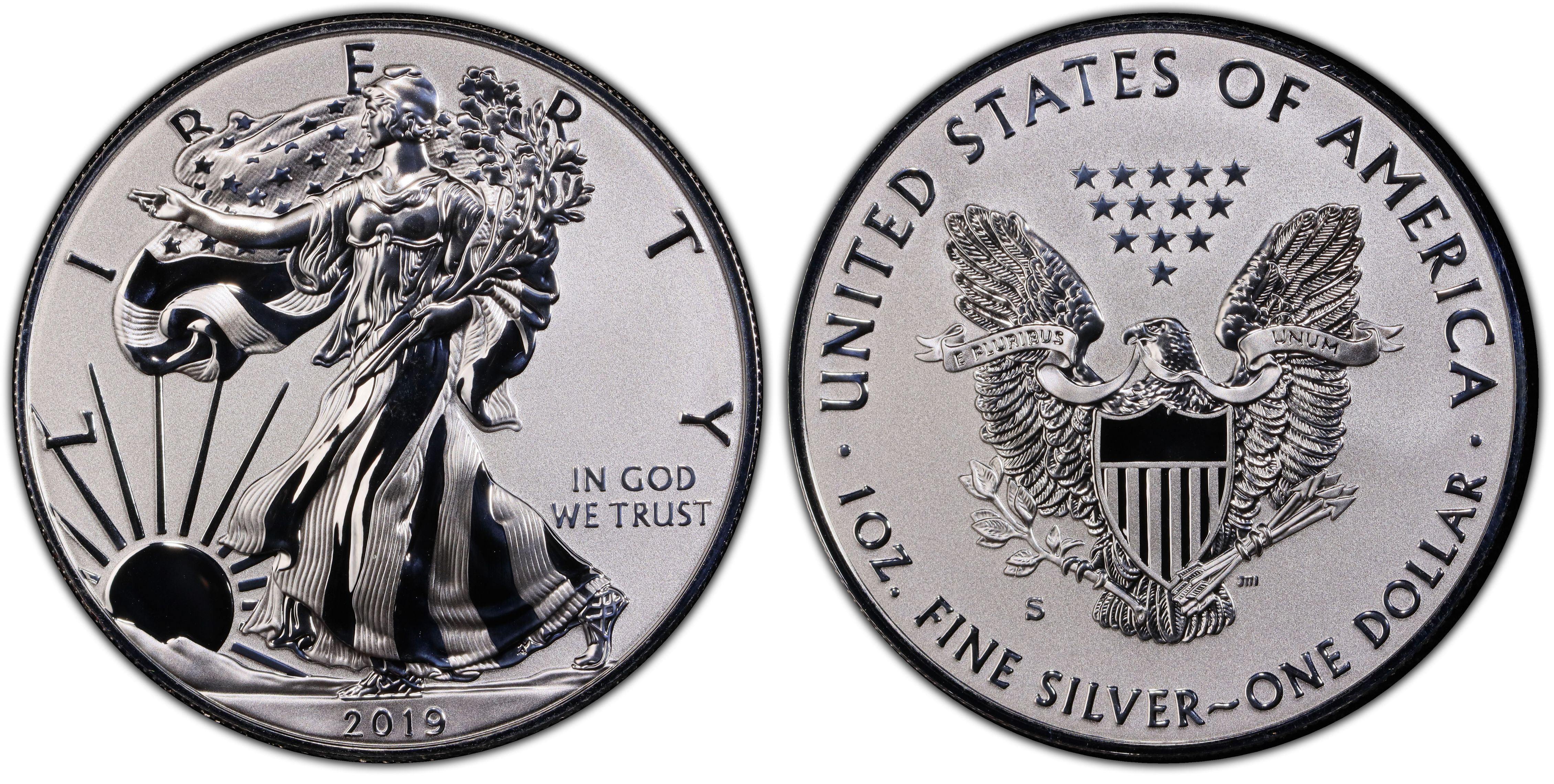 2019-S $1 Silver Eagle Enhanced Rev PR First Strike (Proof) Silver