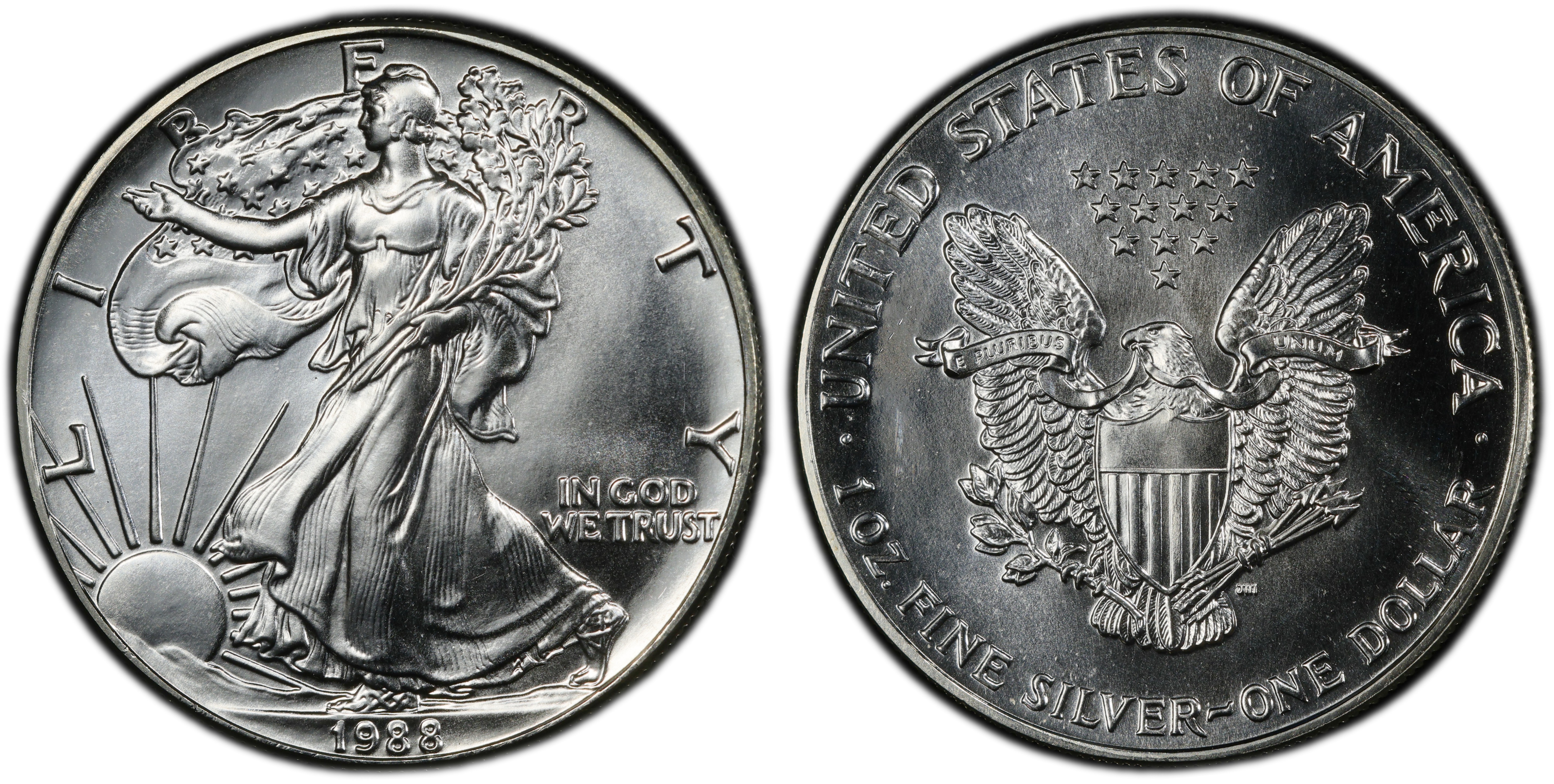 1988 American Silver Eagle .999 Fine Silver Dollar
