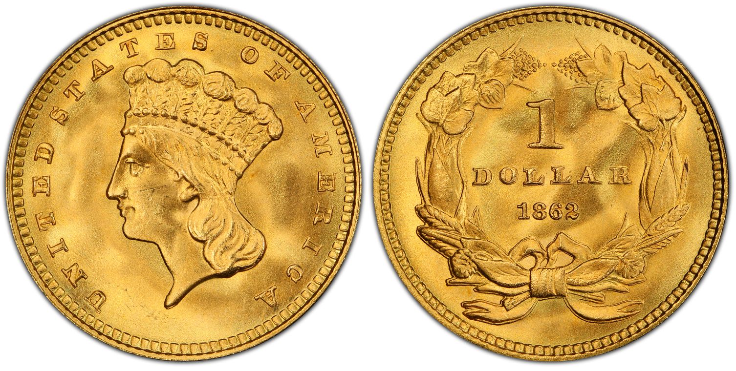 1862 G$1 (Regular Strike) Gold Dollar - PCGS CoinFacts