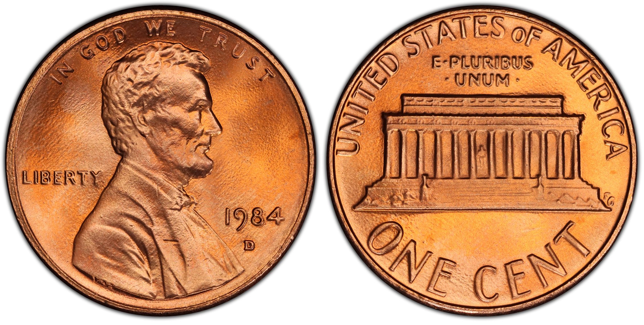 1984 D 1C, RD (Regular Strike) Lincoln Cent (Modern) PCGS CoinFacts