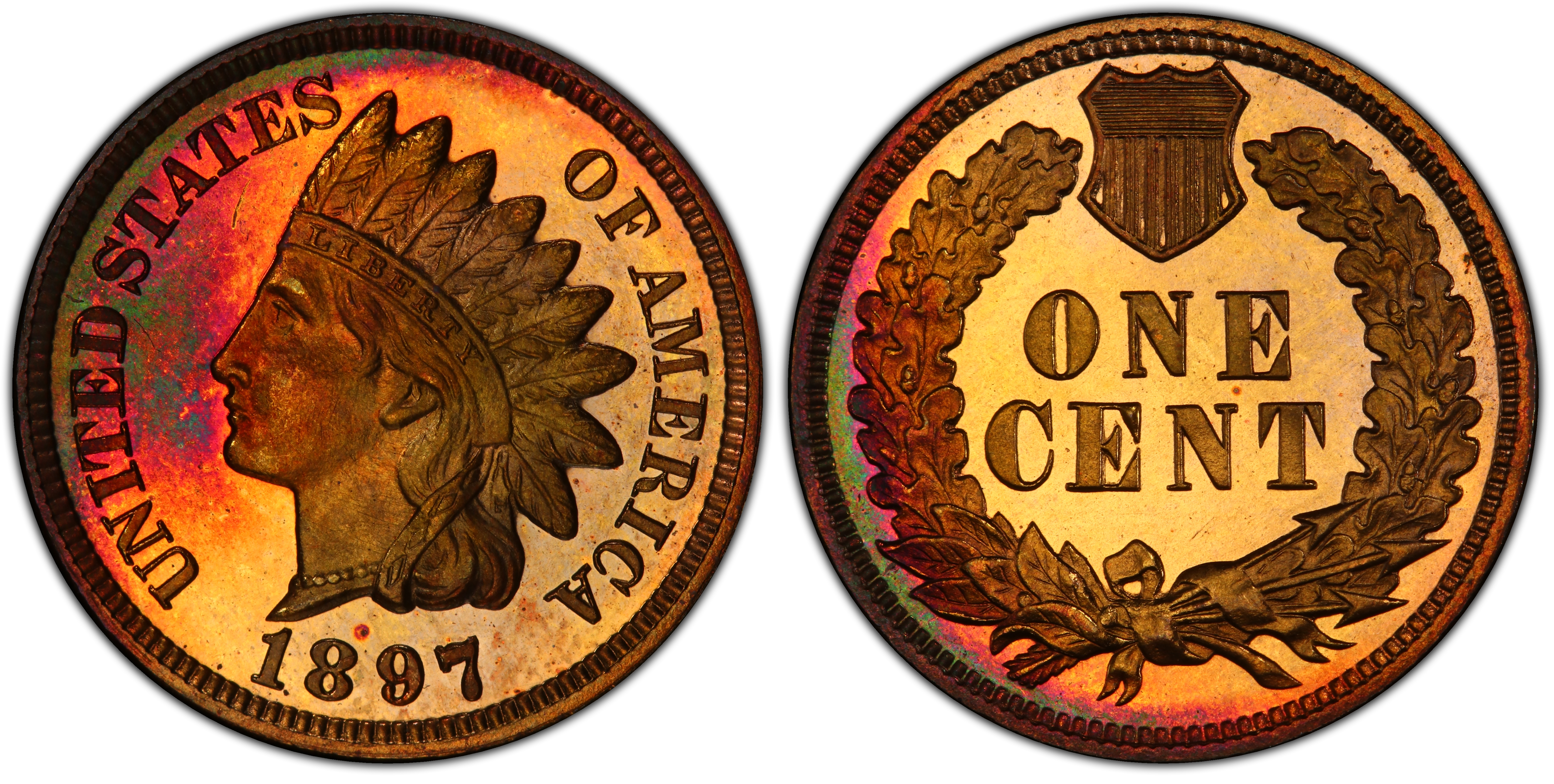 1897 Indian shops head penny