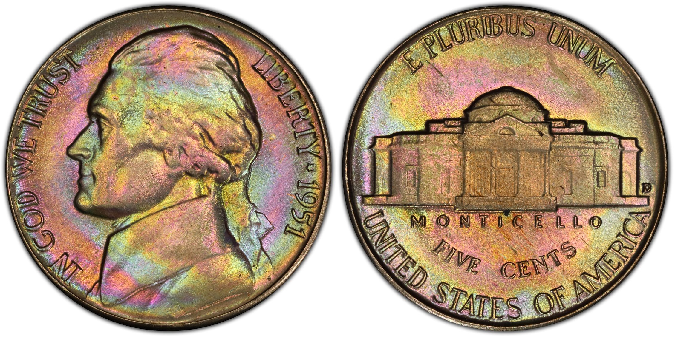 1951 D 5C Regular Strike Jefferson Nickel PCGS CoinFacts