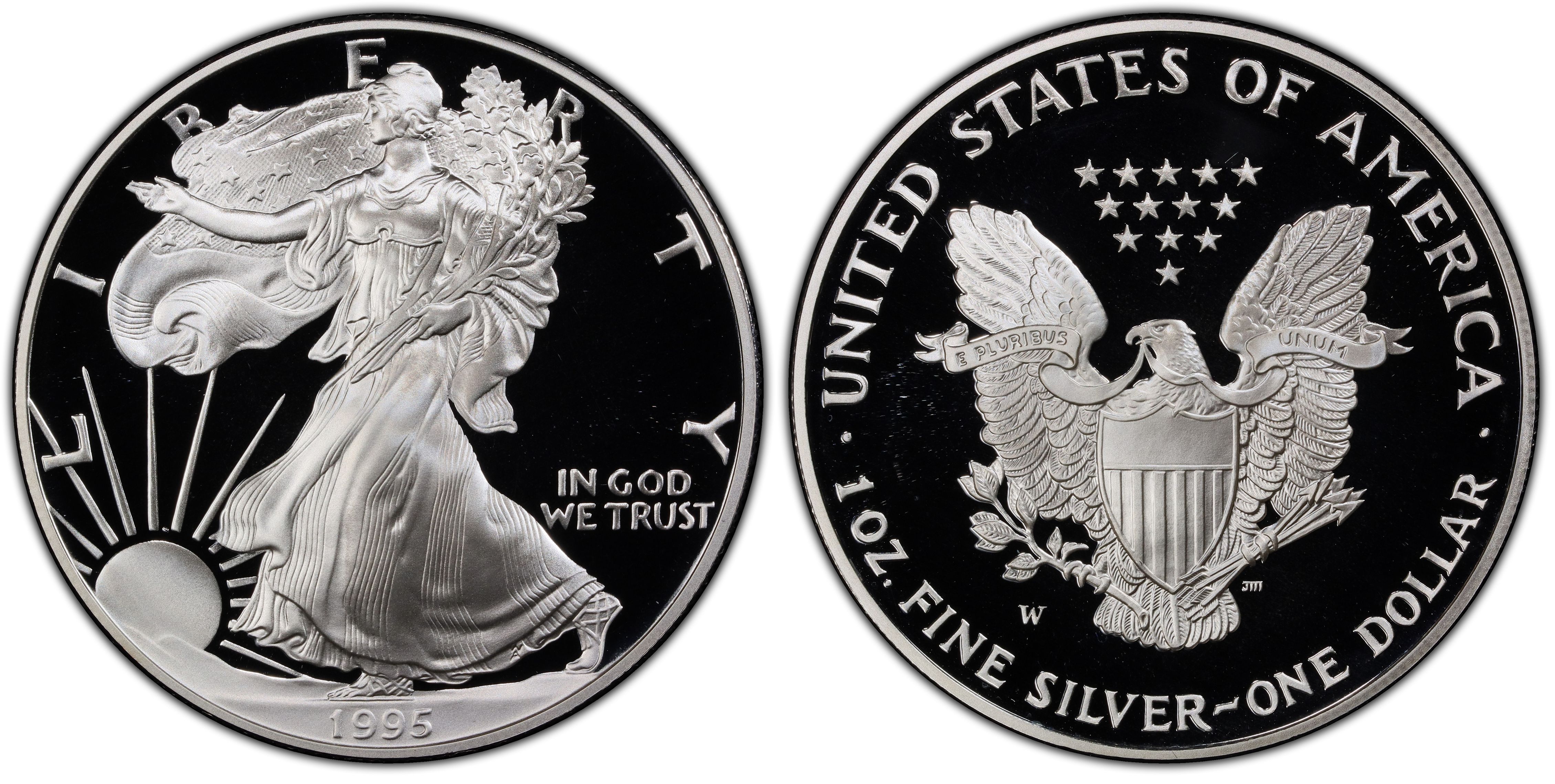 1995-W $1 Silver Eagle, DCAM (Proof) Silver Eagles - PCGS CoinFacts