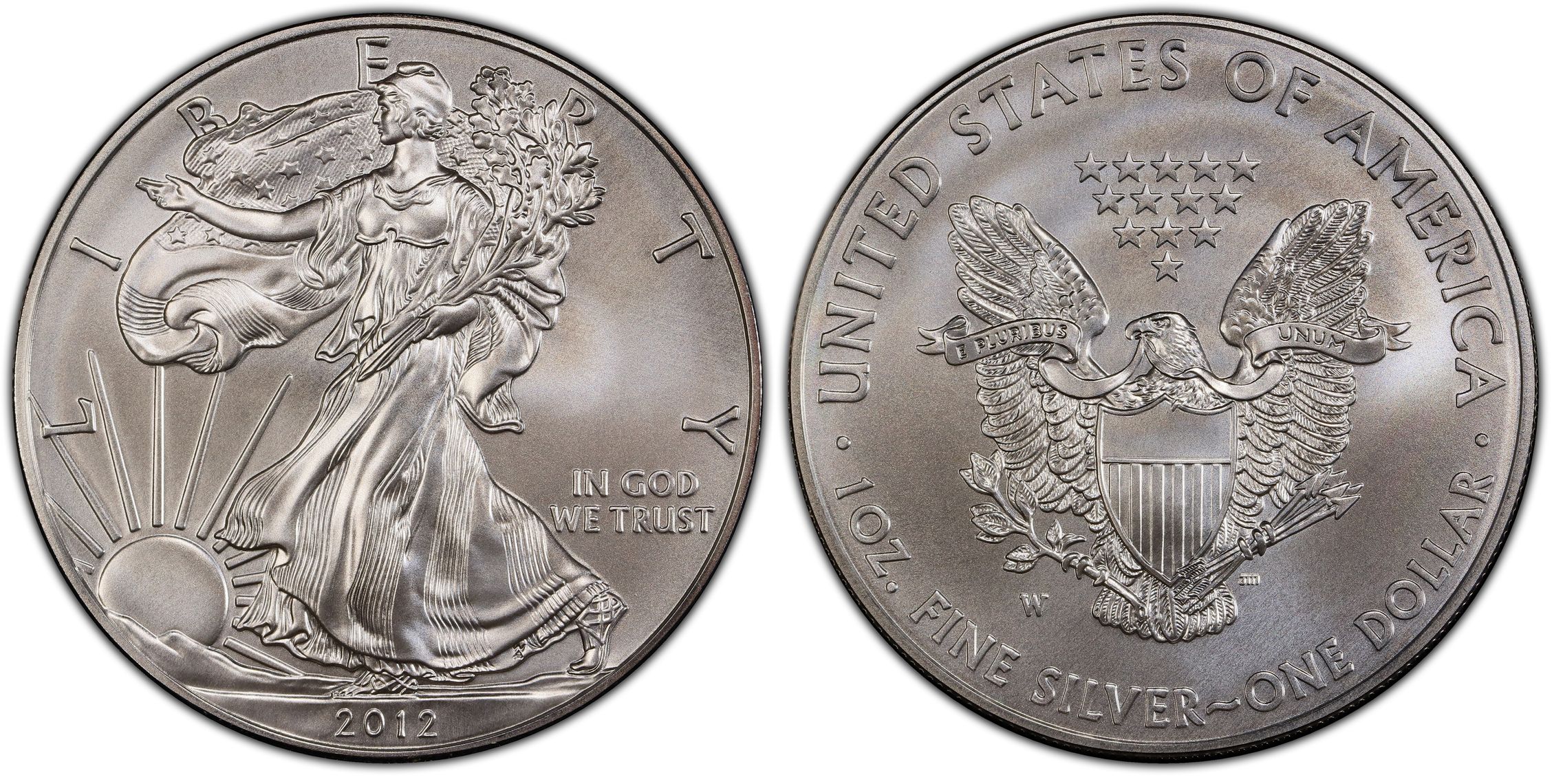 2012-W $1 Burnished Silver Eagle (Special Strike) Silver Eagles - PCGS  CoinFacts