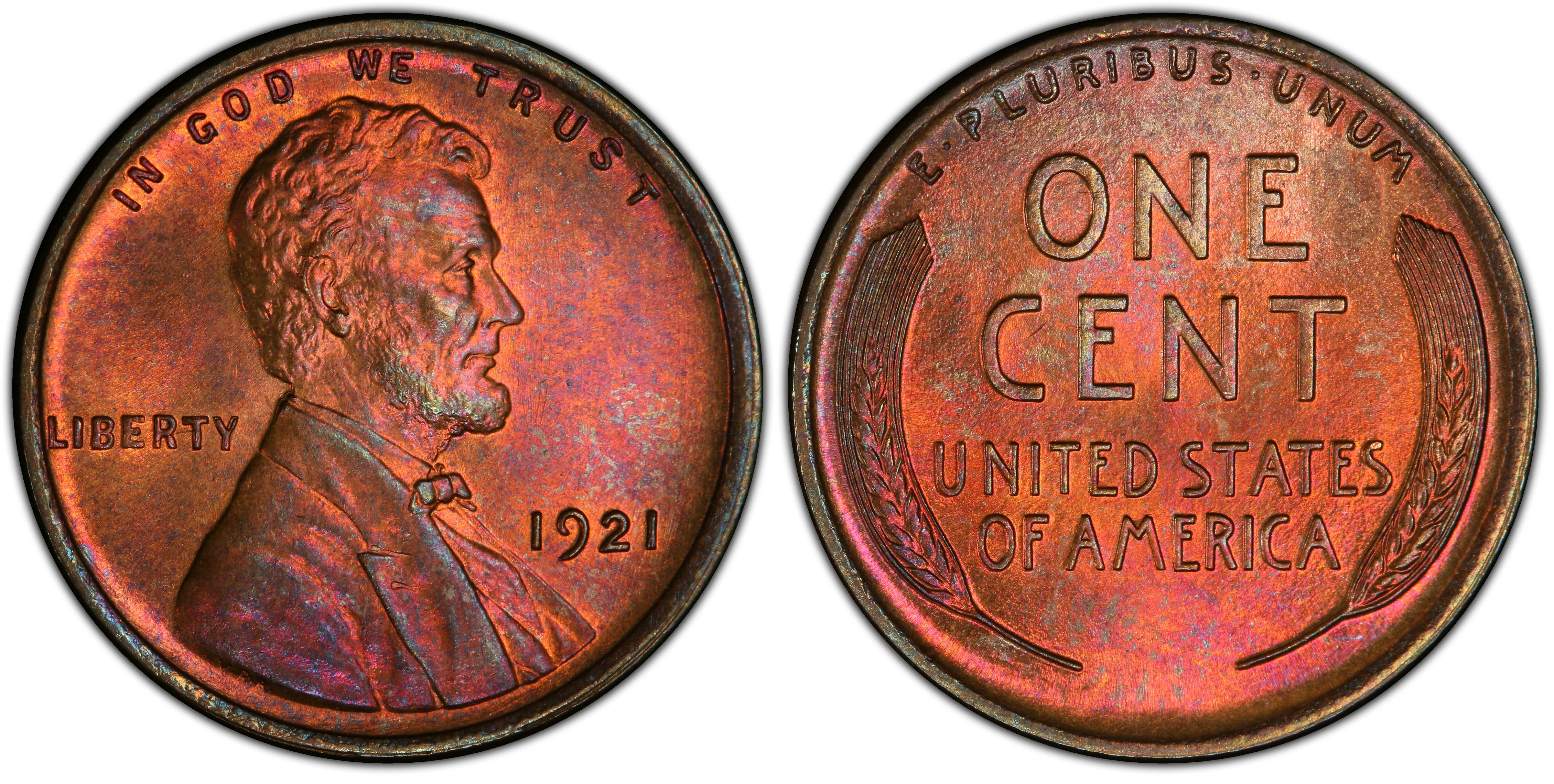 1921 1C, RD (Regular Strike) Lincoln Cent (Wheat Reverse) - PCGS CoinFacts
