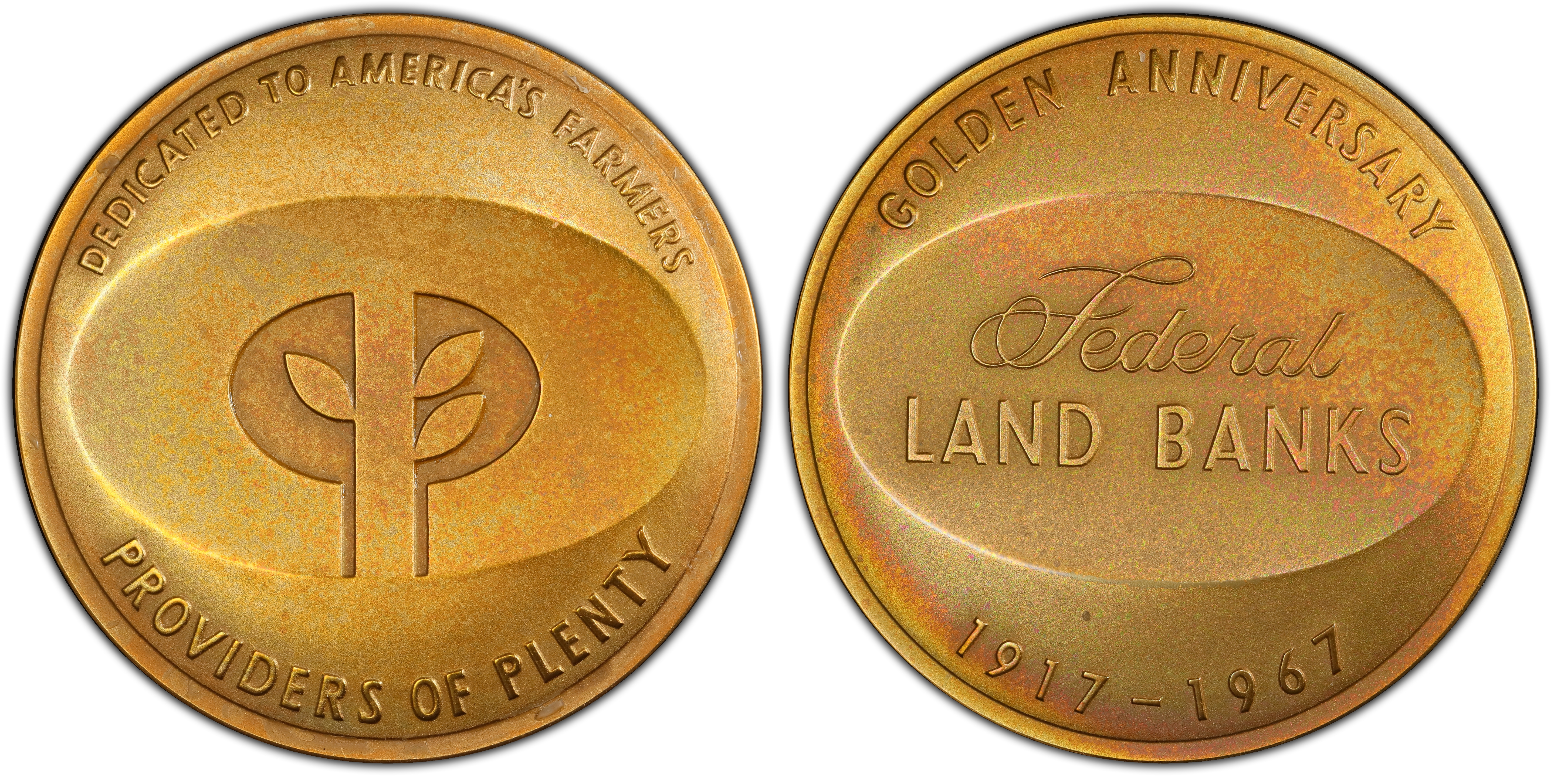 1967 Medal D1967 2a Bronze 76mm Federal Land Banks Special Strike