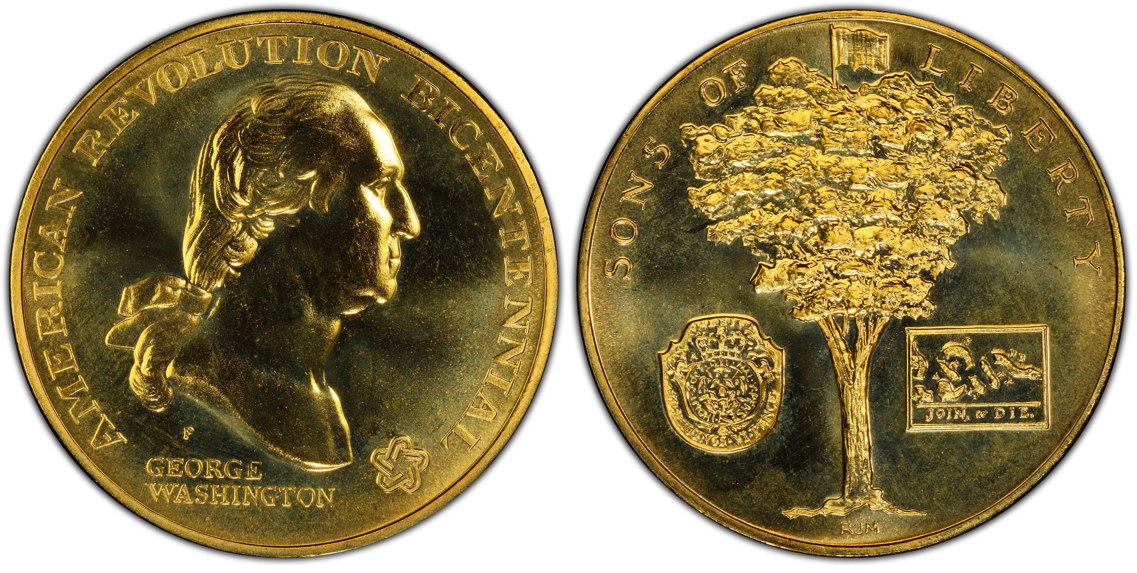 1972 P Medal D1972 4b Yellow Bronze George Washington Regular