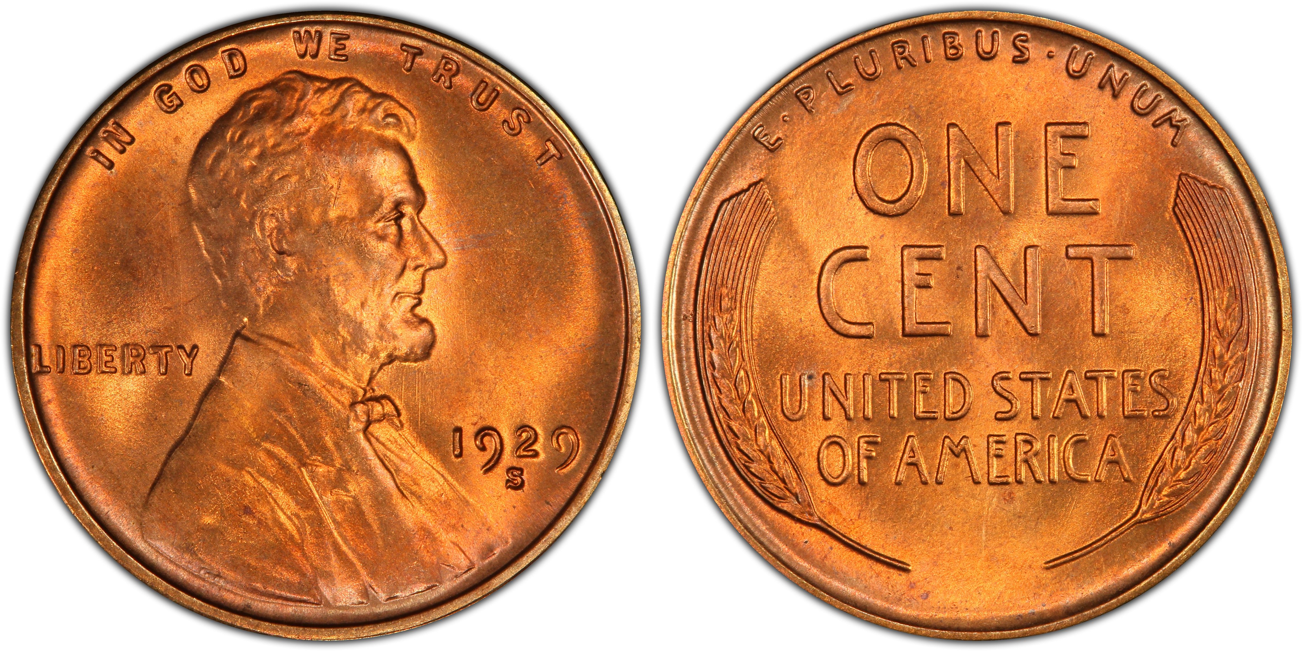 1929-S 1C, RD (Regular Strike) Lincoln Cent (Wheat Reverse) - PCGS ...