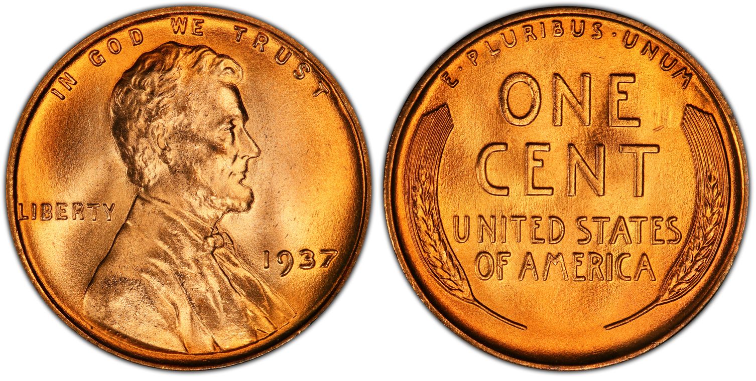 1937 1C, RD (Regular Strike) Lincoln Cent (Wheat Reverse) - PCGS CoinFacts