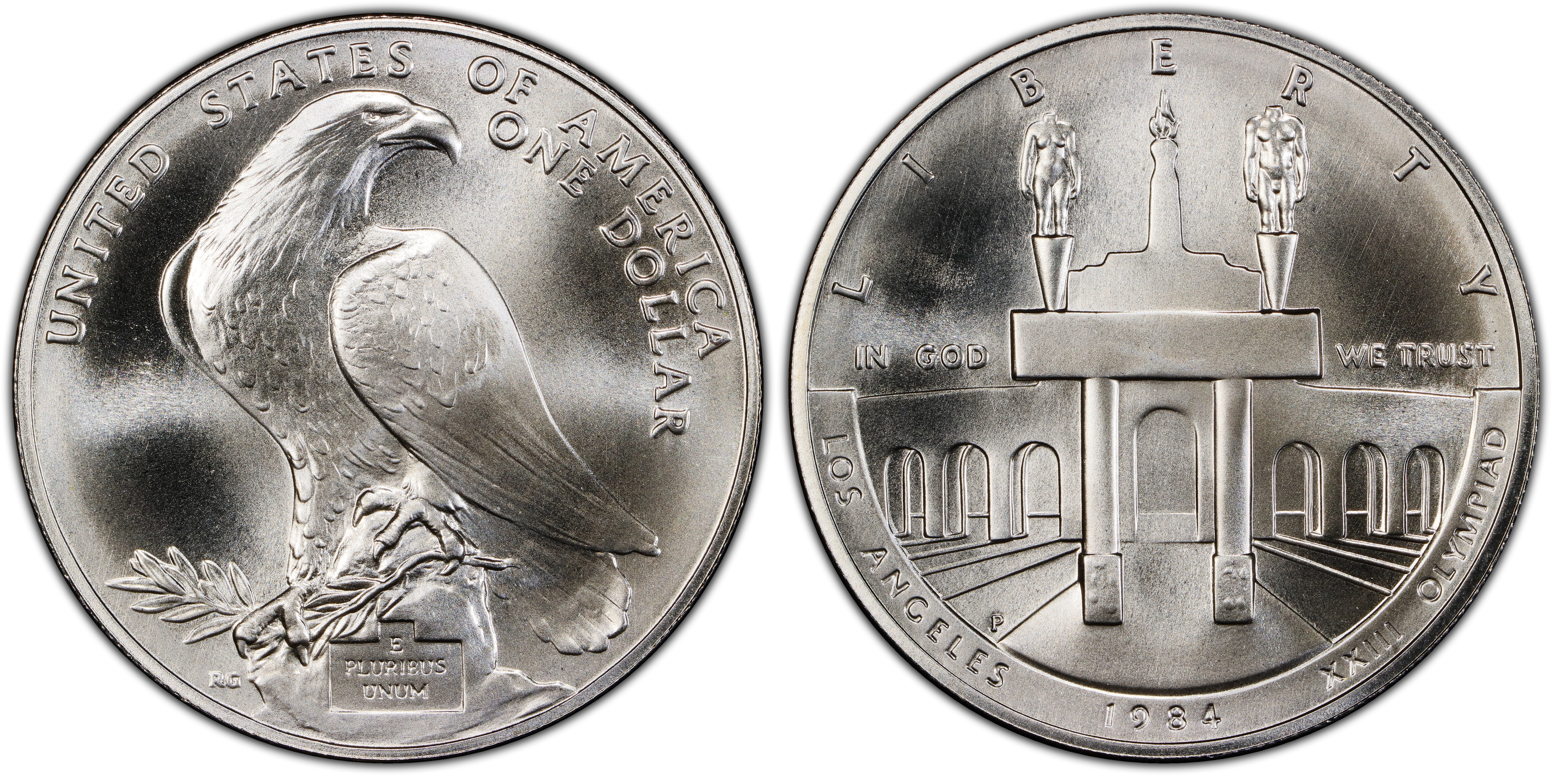 1984-P $1 Olympic (Regular Strike) Modern Silver and Clad Commemoratives -  PCGS CoinFacts