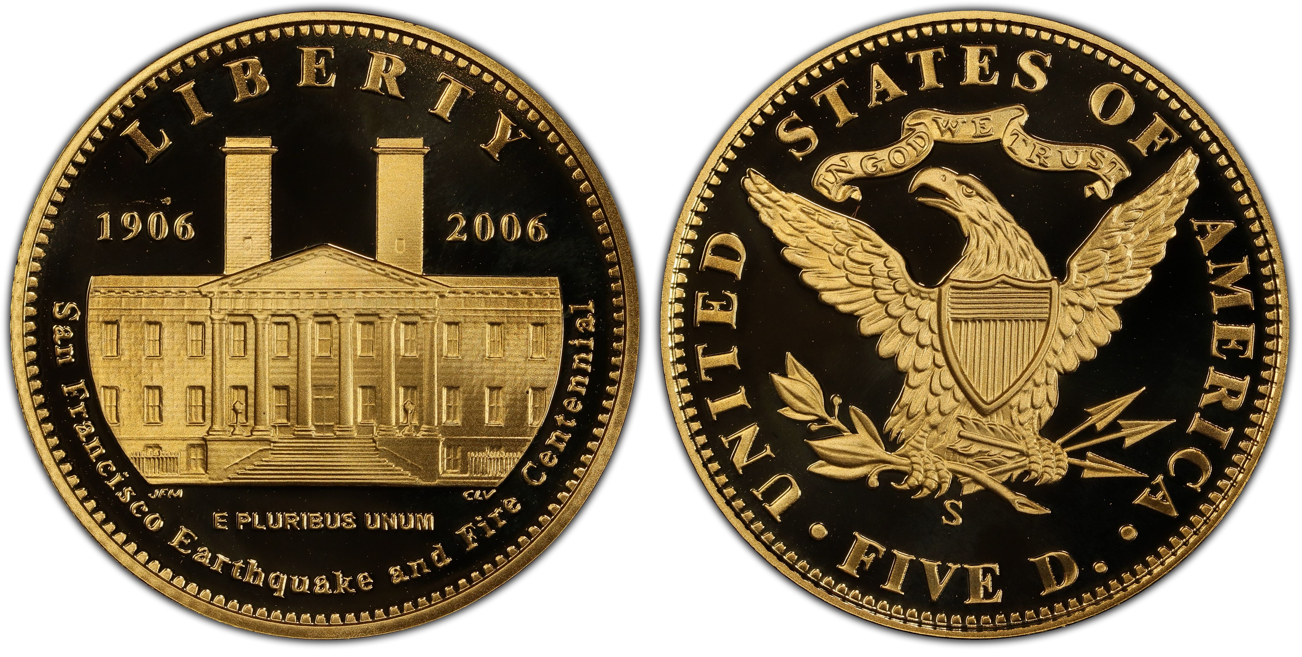 2006-S $5 San Francisco Old Mint, DCAM (Proof) Modern Gold Commemorative -  PCGS CoinFacts