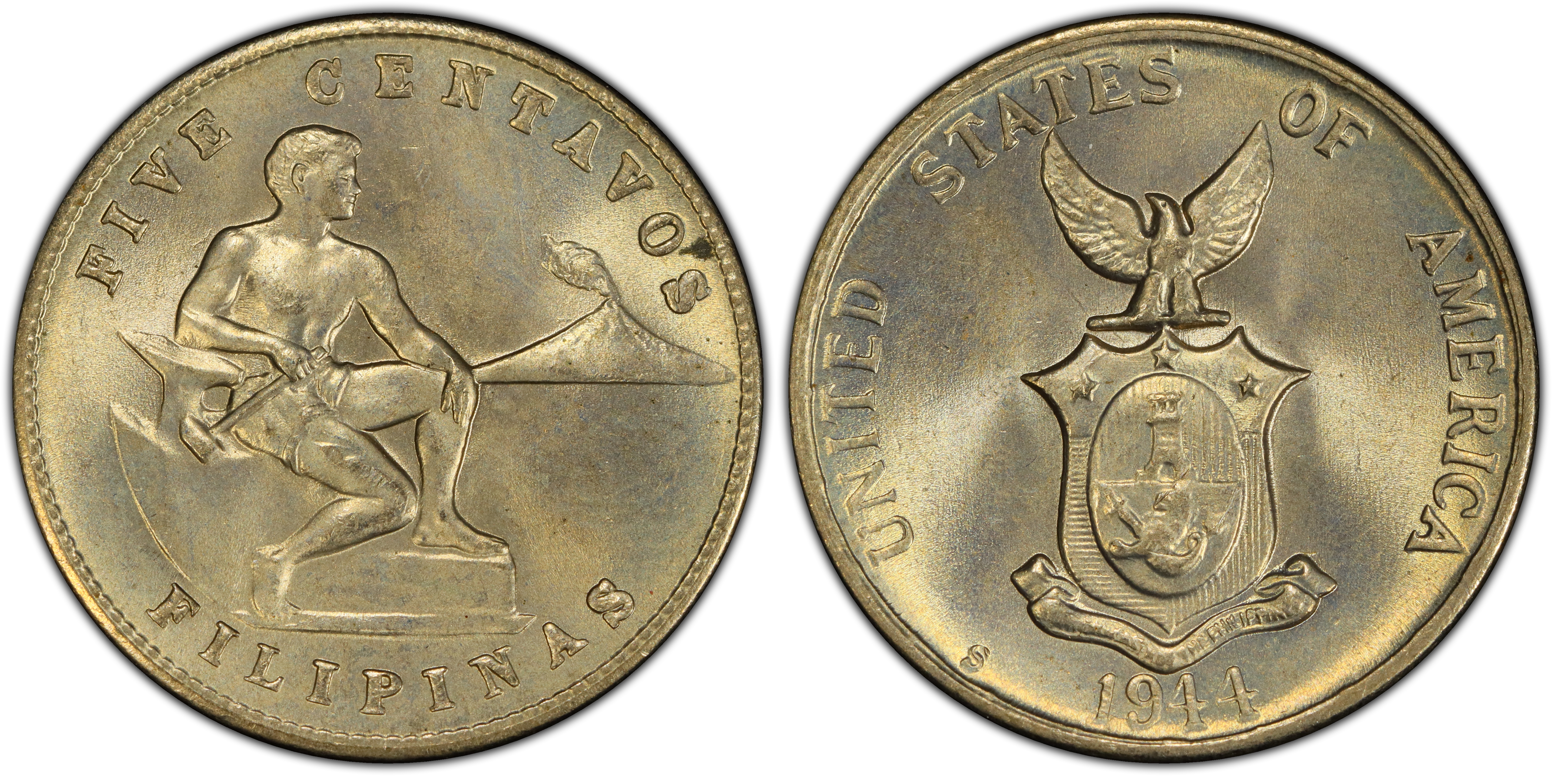 1944 S 5C Regular Strike U.S. Philippines PCGS CoinFacts