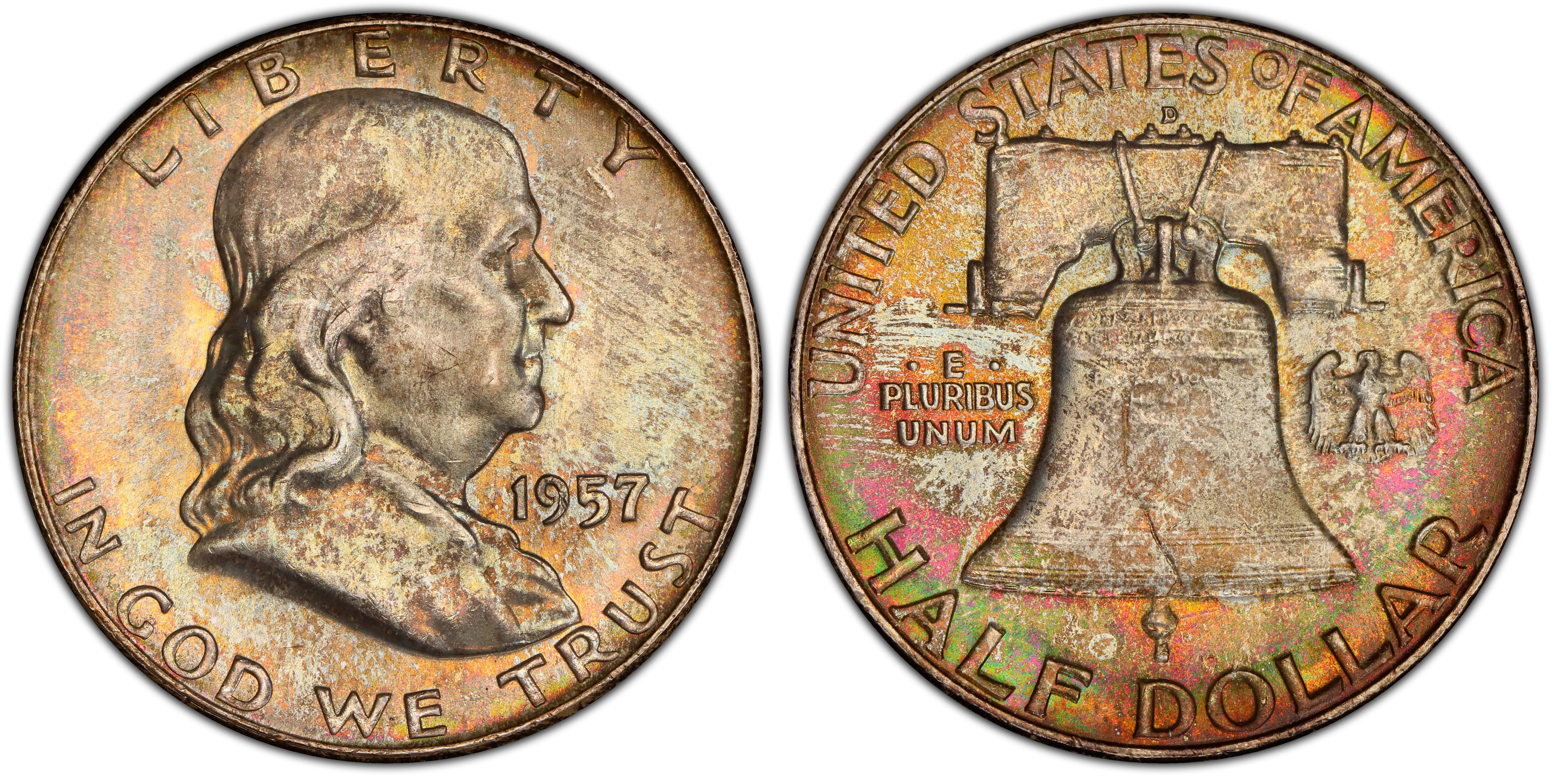 1957-D 50C, FBL (Regular Strike) Franklin Half Dollar - PCGS CoinFacts