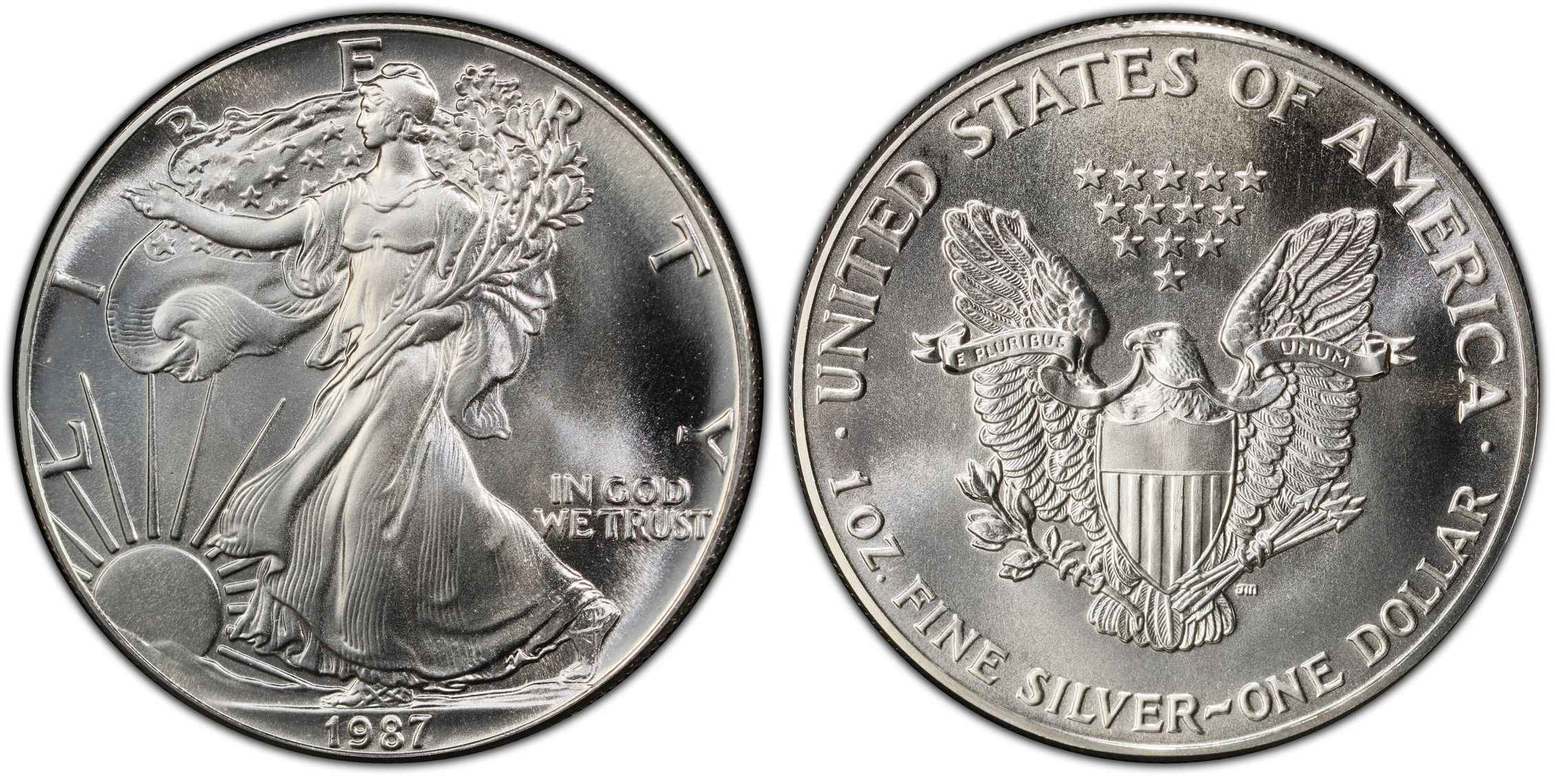 1987 1 Silver Eagle Regular Strike Silver Eagles PCGS CoinFacts