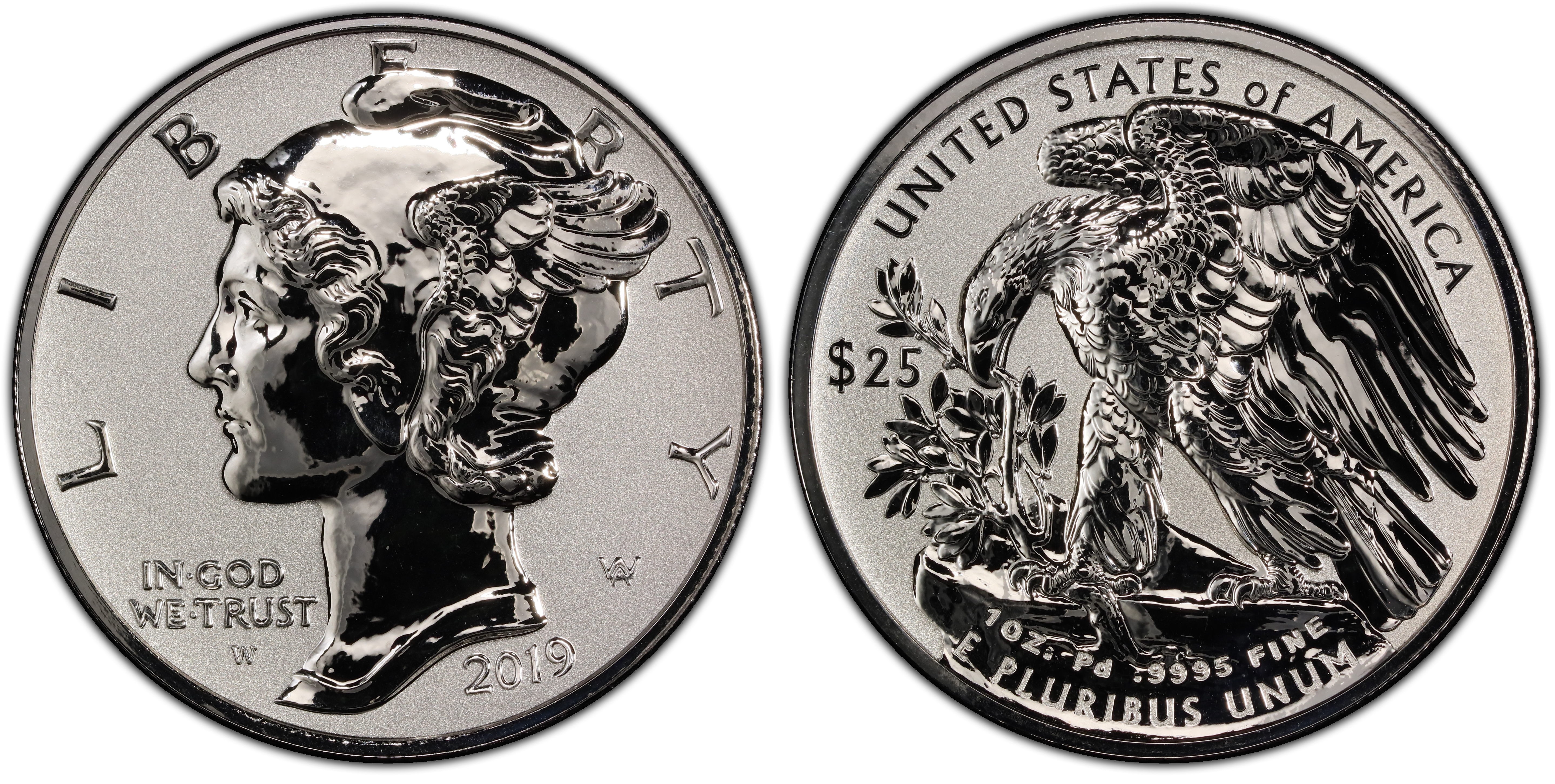 2019-W $25 Palladium, Reverse Proof (Proof) Palladium $25 Eagle