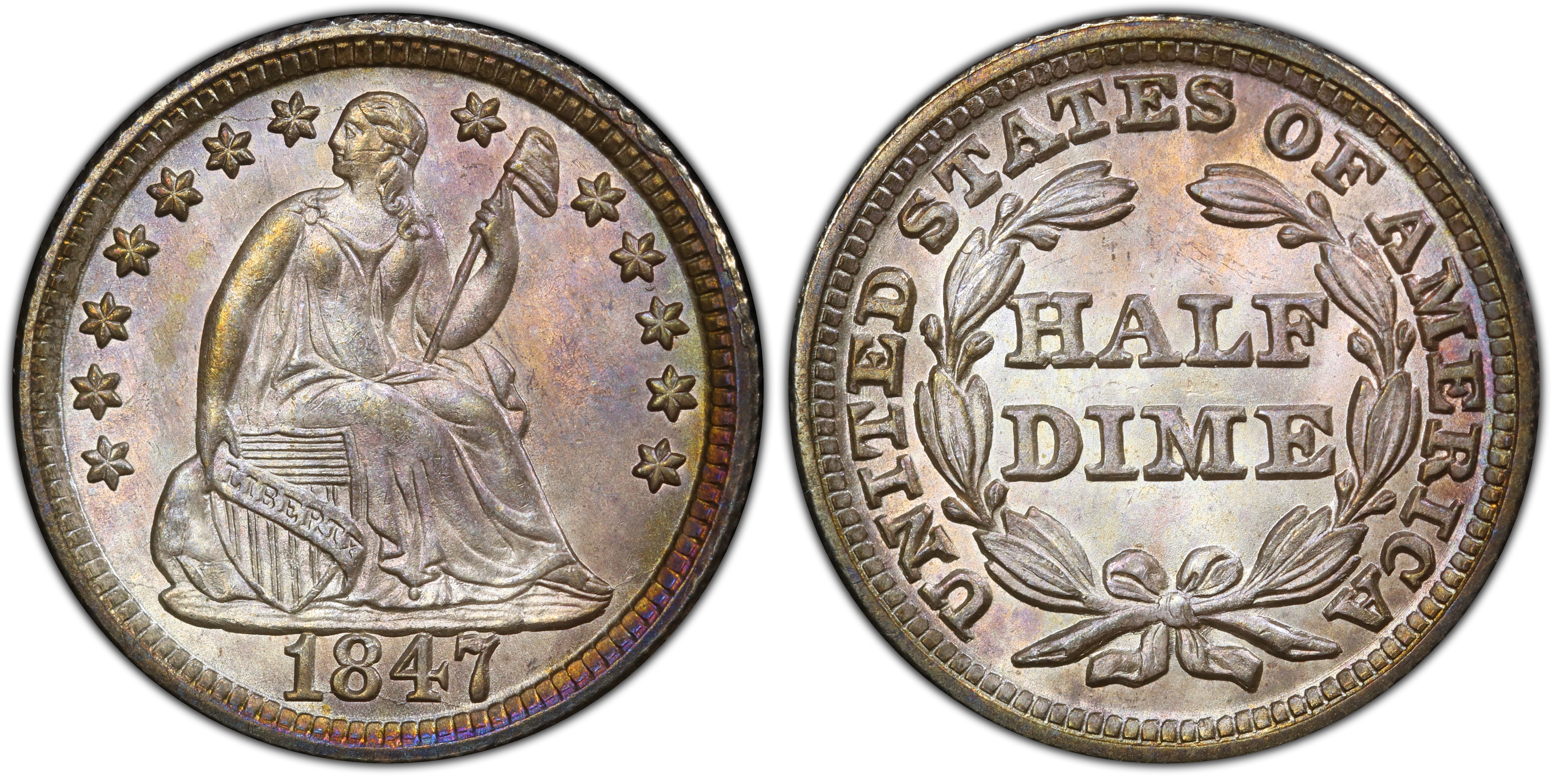 1847 H10C (Regular Strike) Liberty Seated Half Dime - PCGS CoinFacts