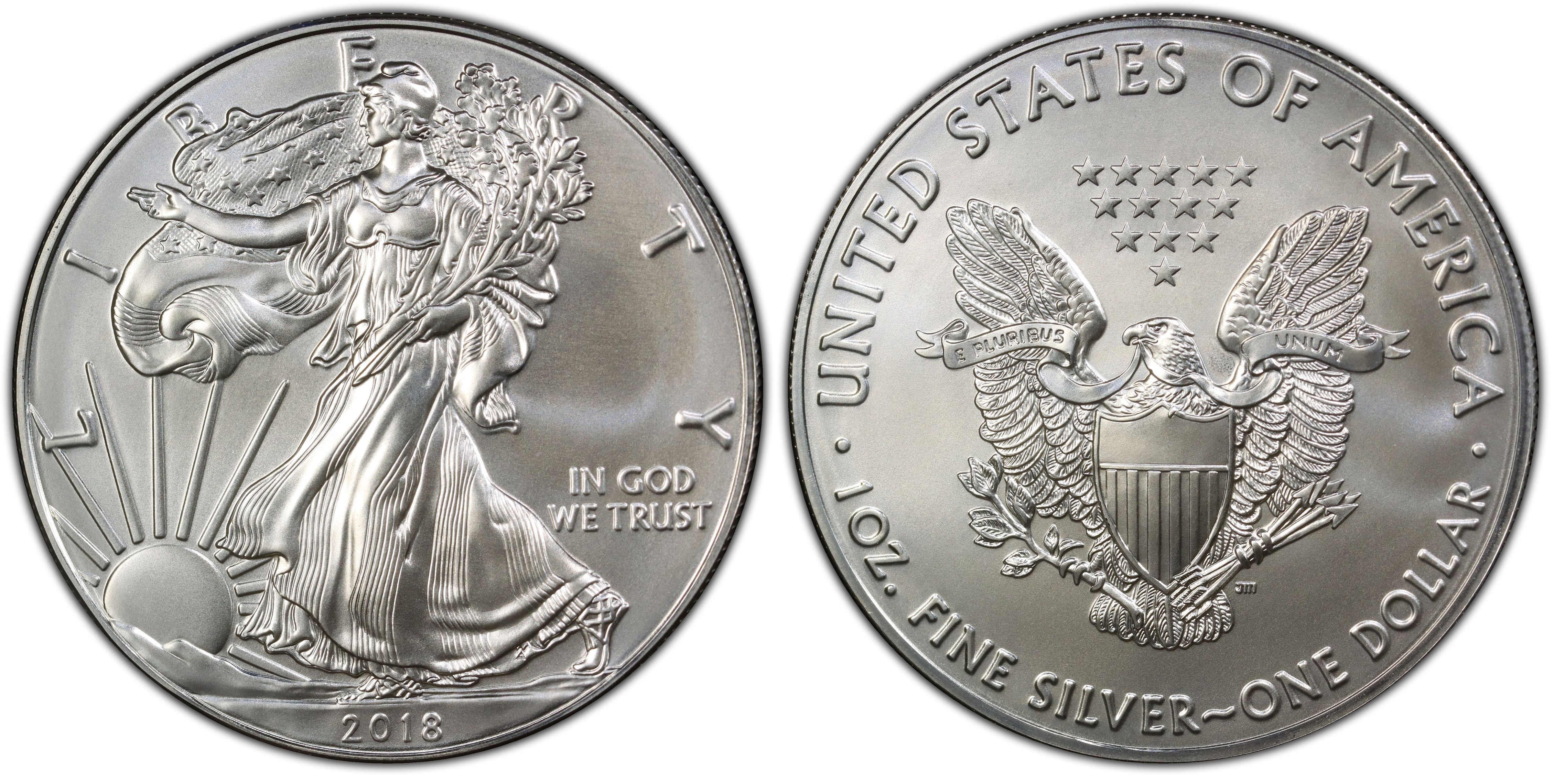 2018 $1 Silver Eagle (Regular Strike) Silver Eagles - PCGS CoinFacts