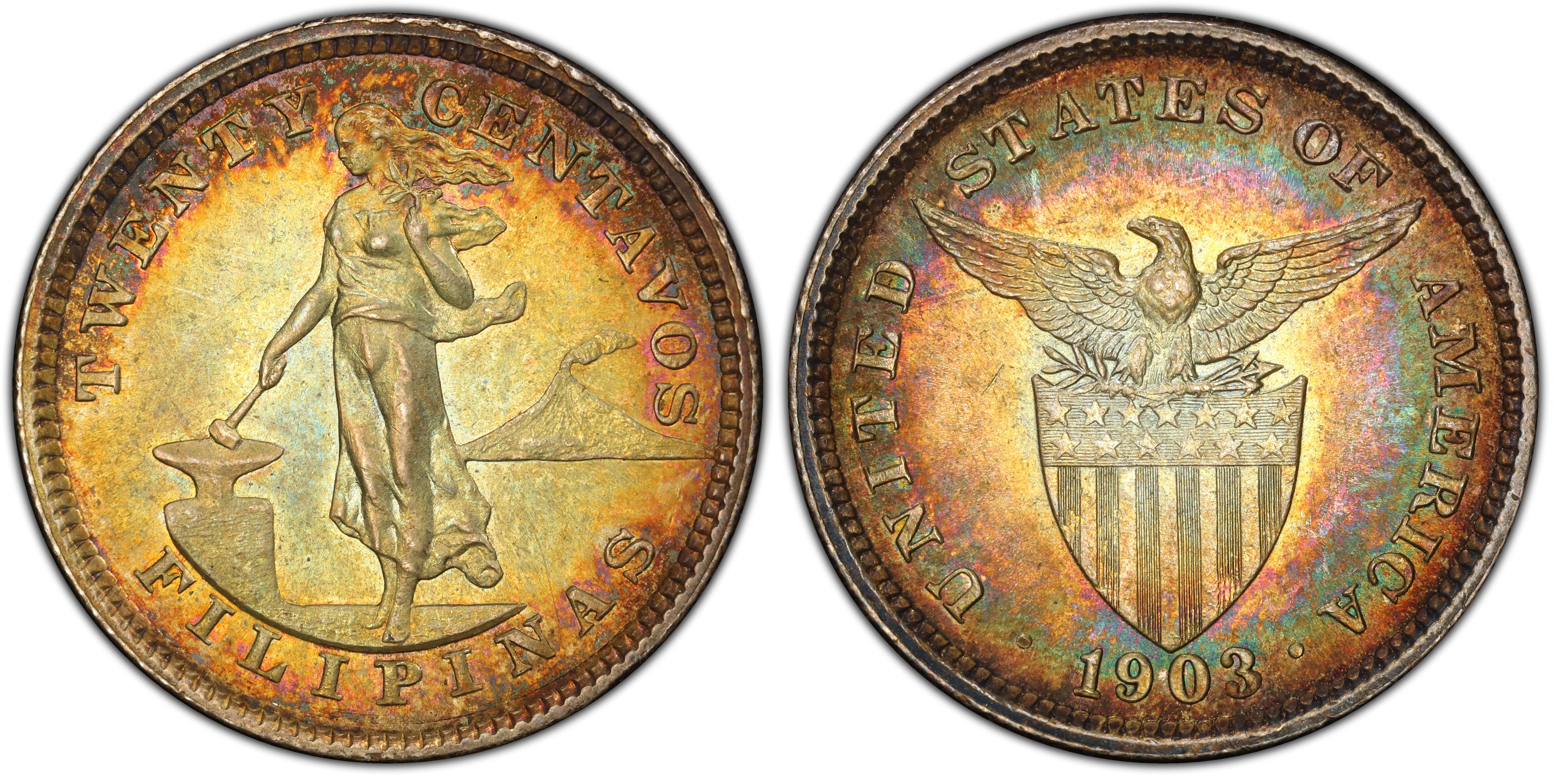 1903 20C (Regular Strike) U.S. Philippines - PCGS CoinFacts