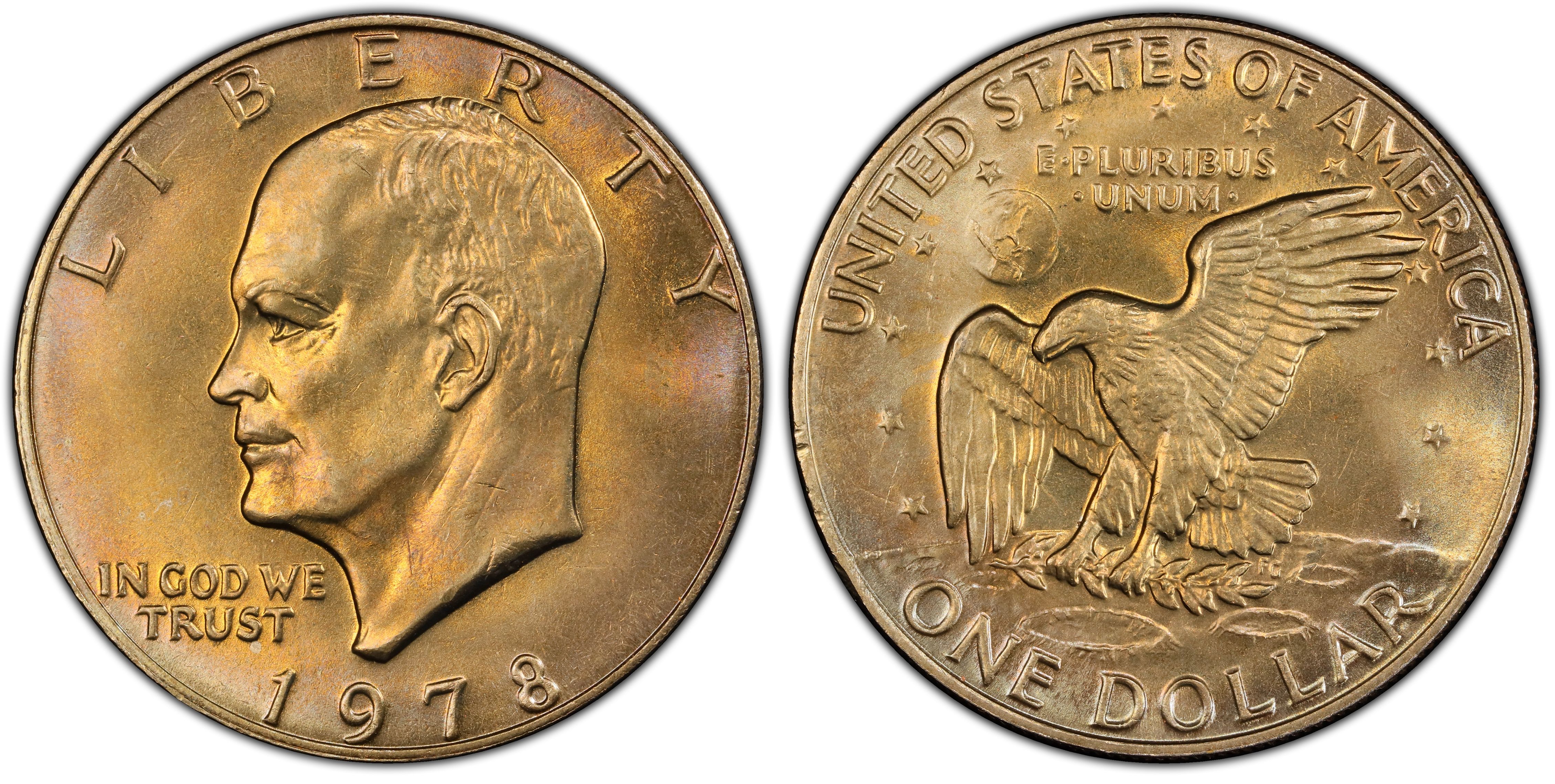 1 U.S. Eisenhower Ike $1 Dollar Coin 1971 to 1978 Collectors Coin. at  's Collectible Coins Store