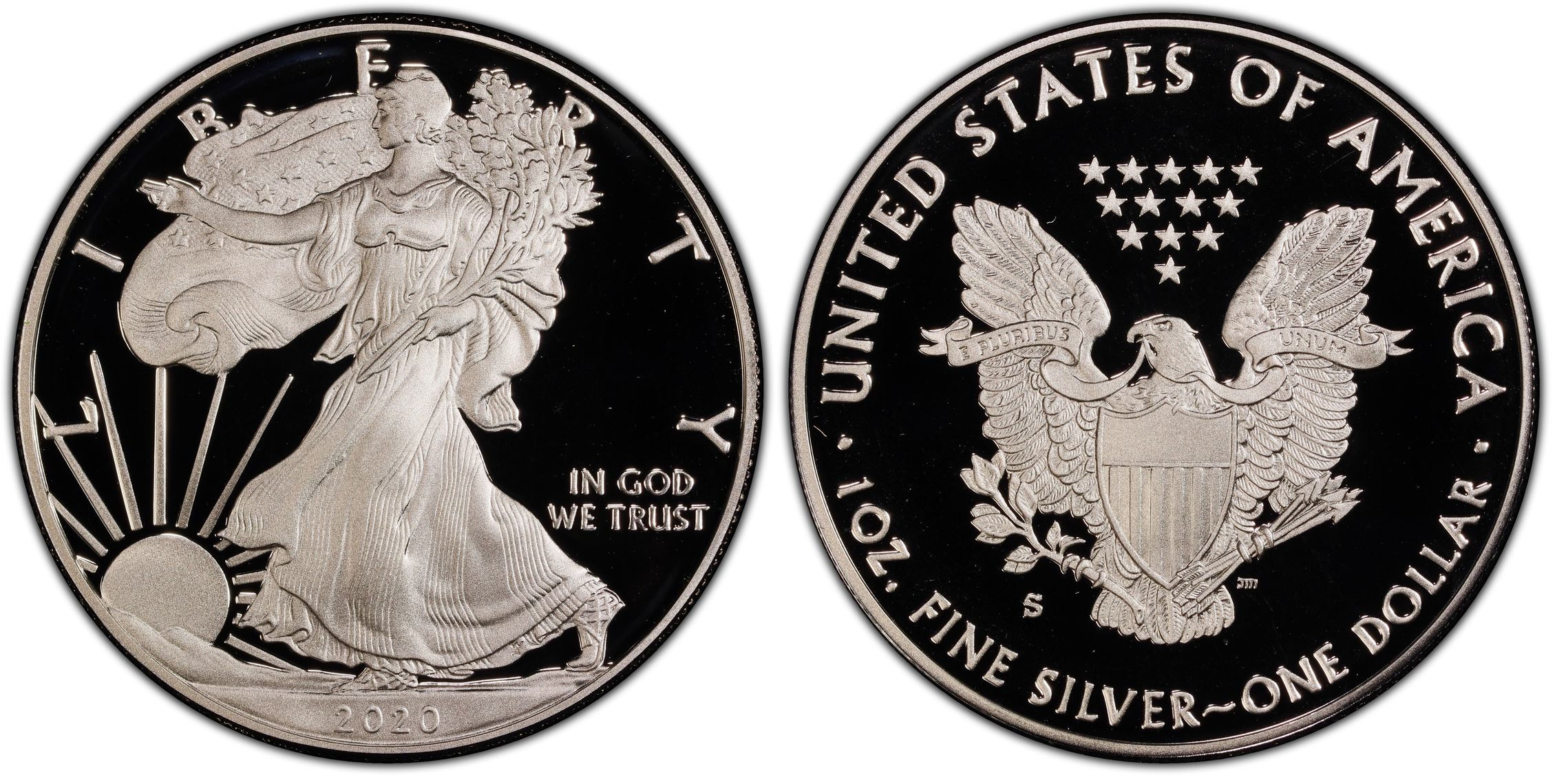 2020-s $1 Silver Eagle, Dcam (proof) Silver Eagles - Pcgs Coinfacts