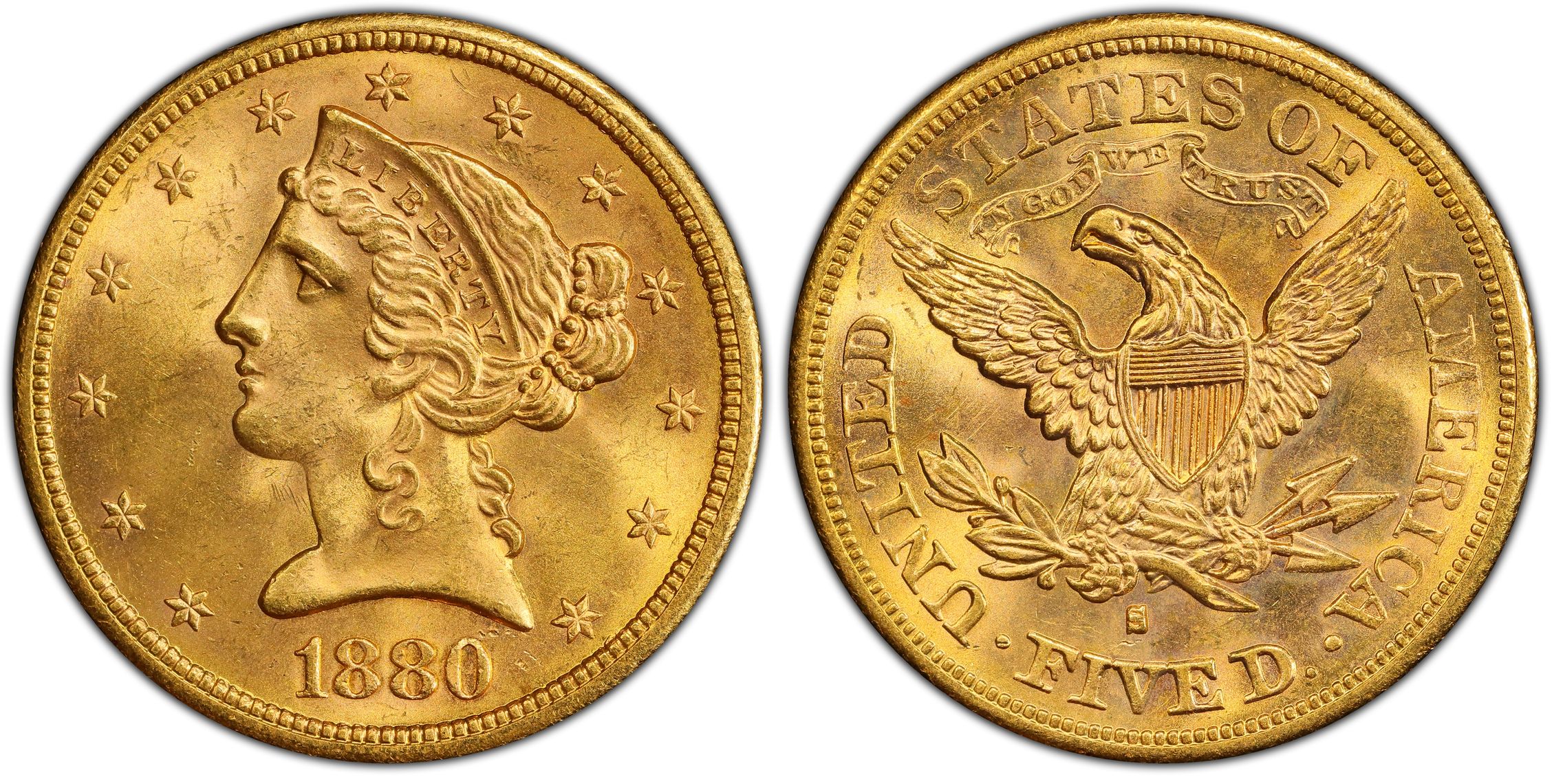 1880-S $5 (Regular Strike) Liberty Head $5 - PCGS CoinFacts