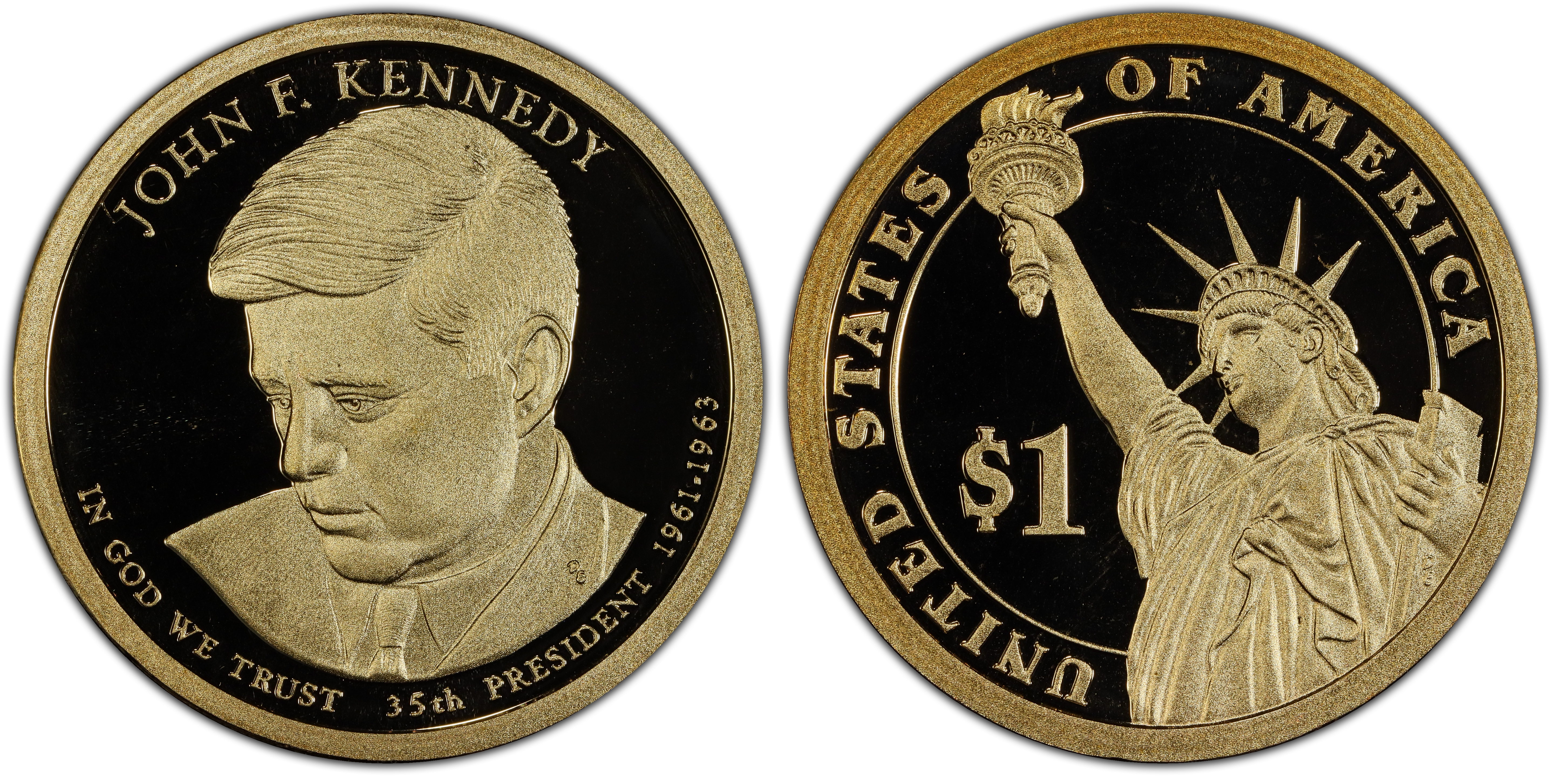 2015-S $1 John F. Kennedy, DCAM (Proof) Presidential Dollars - PCGS  CoinFacts