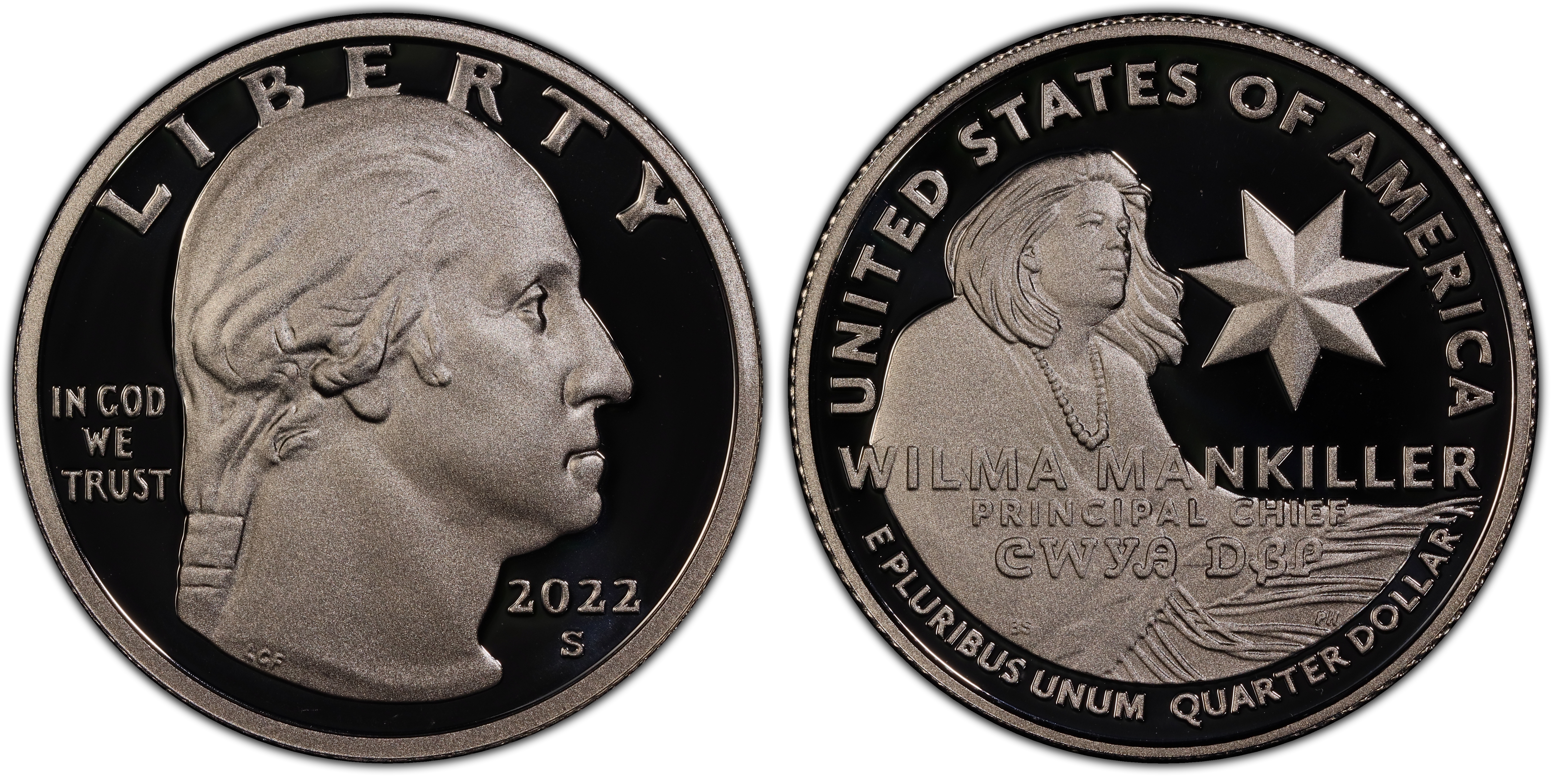 2022-S 25C Wilma Mankiller-Silver, DCAM (Proof) American Women