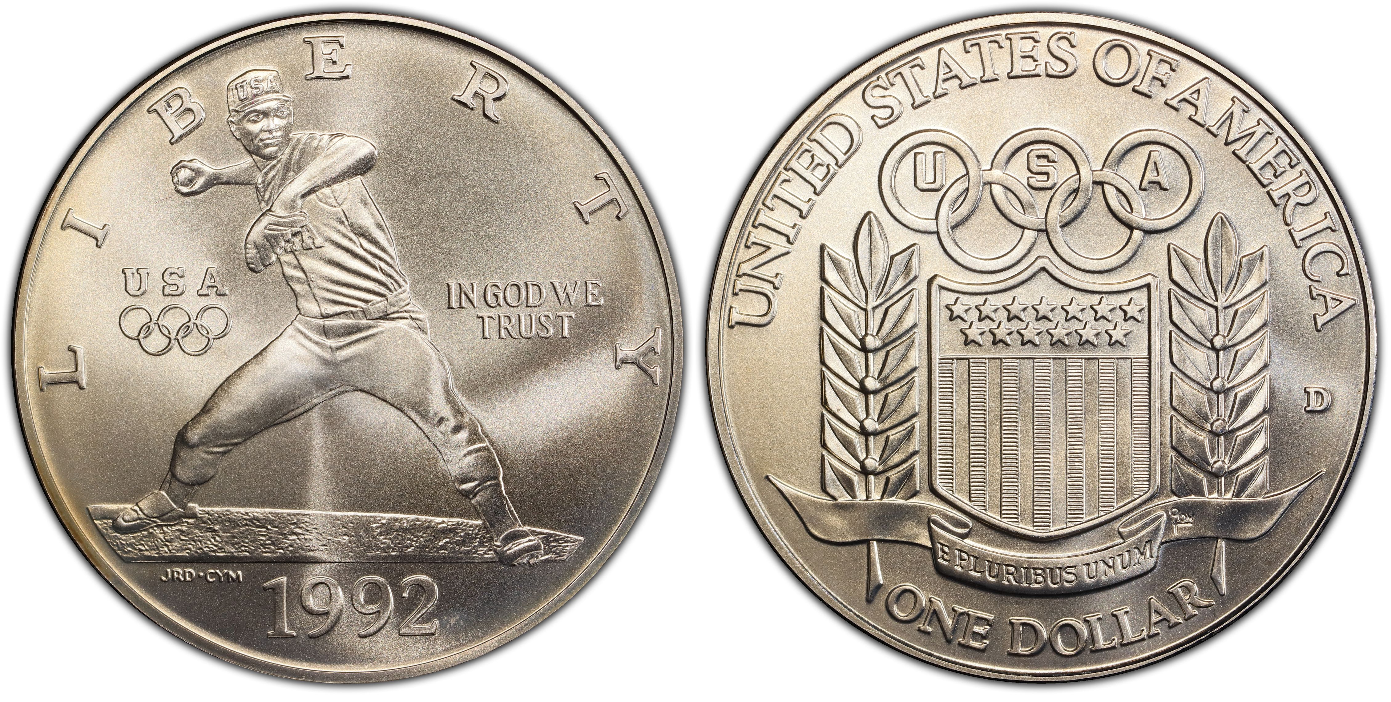 1992-D $1 Olympic (Regular Strike) Modern Silver and Clad