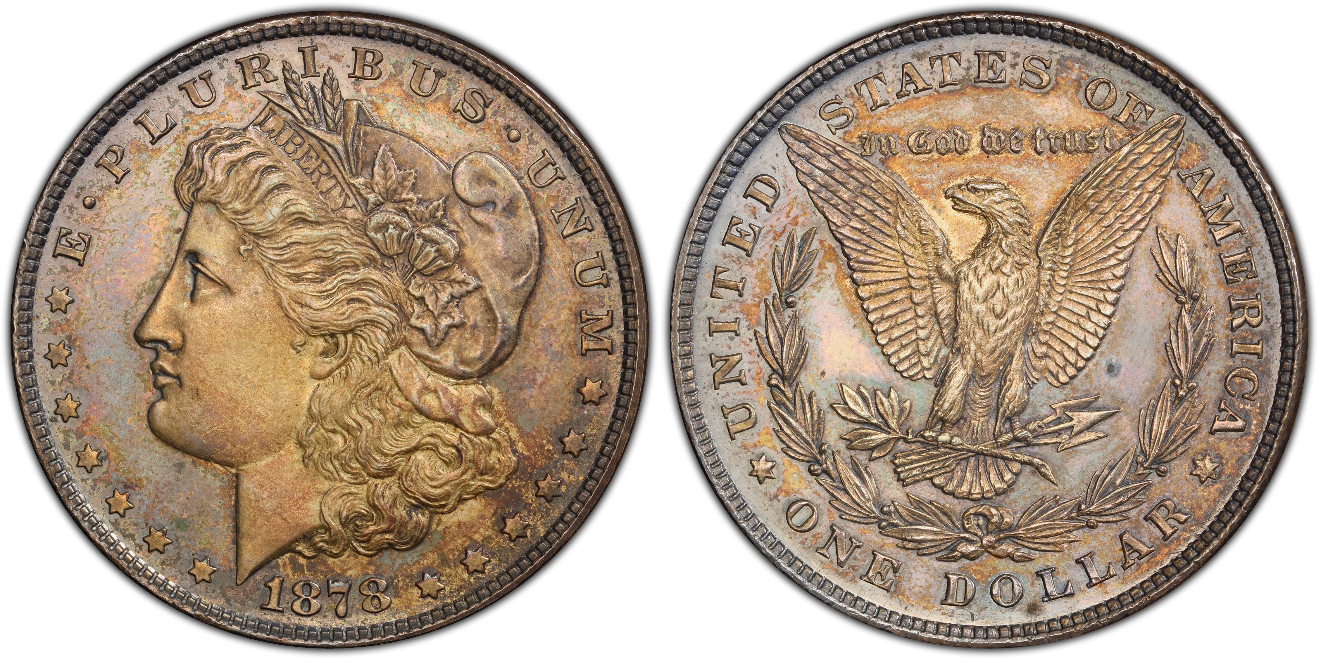 1878 アメリカ モルガンダラー MS61 VAM 7/8TF STRONG - 旧貨幣/金貨 