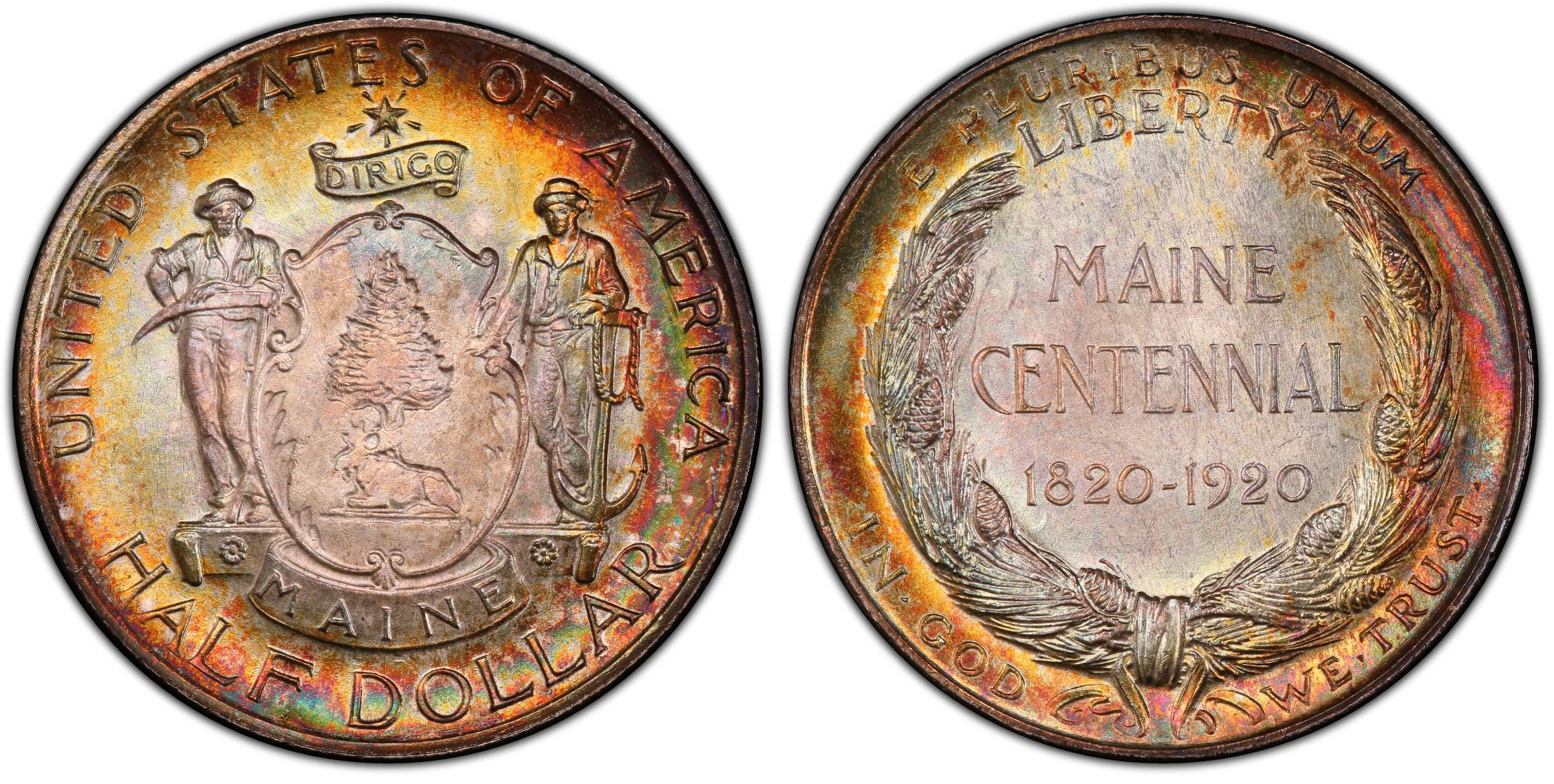 1920 50C Maine Regular Strike Silver Commemorative PCGS CoinFacts