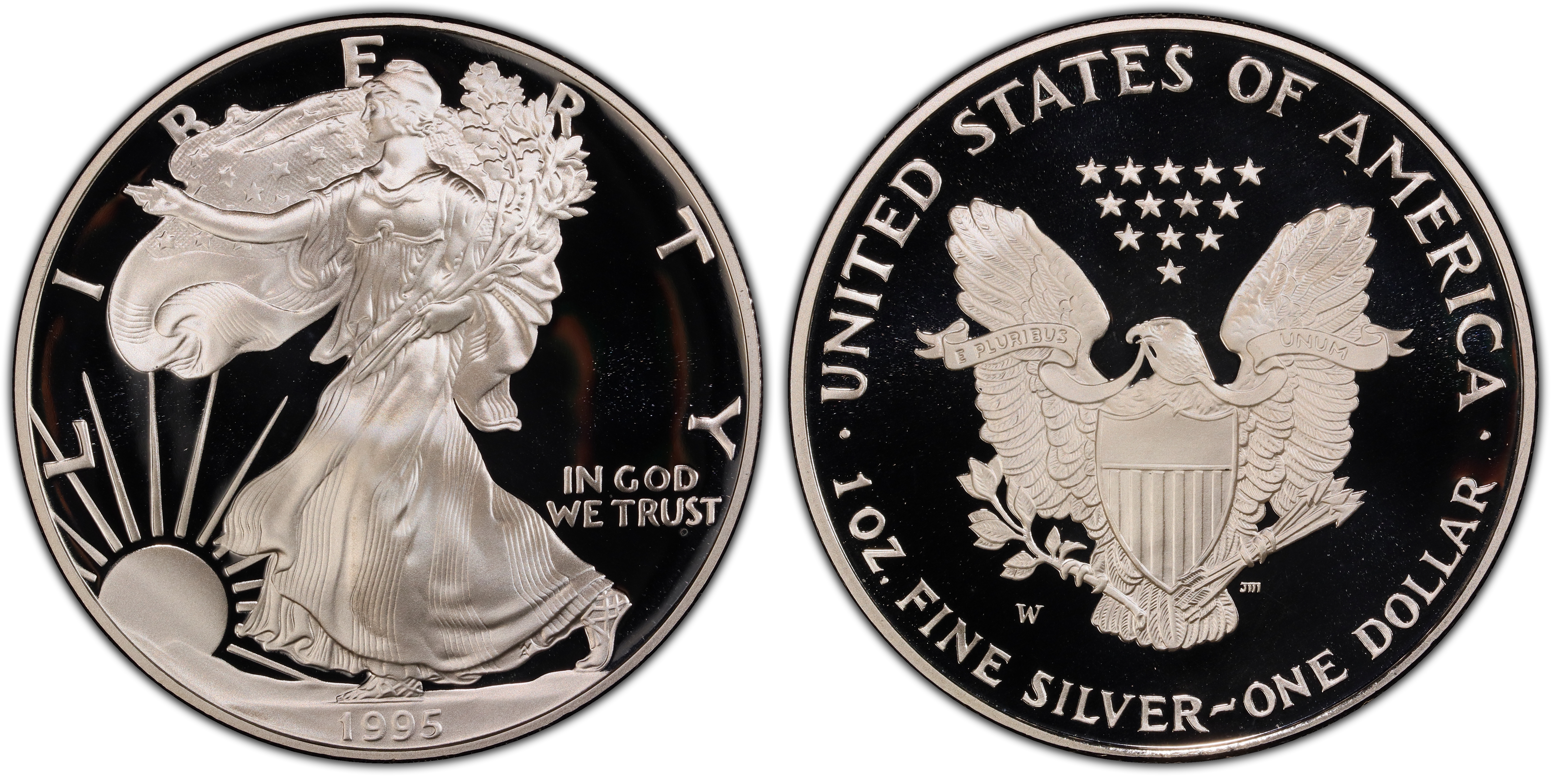 1995 W 1 Silver Eagle DCAM Proof Silver Eagles PCGS CoinFacts