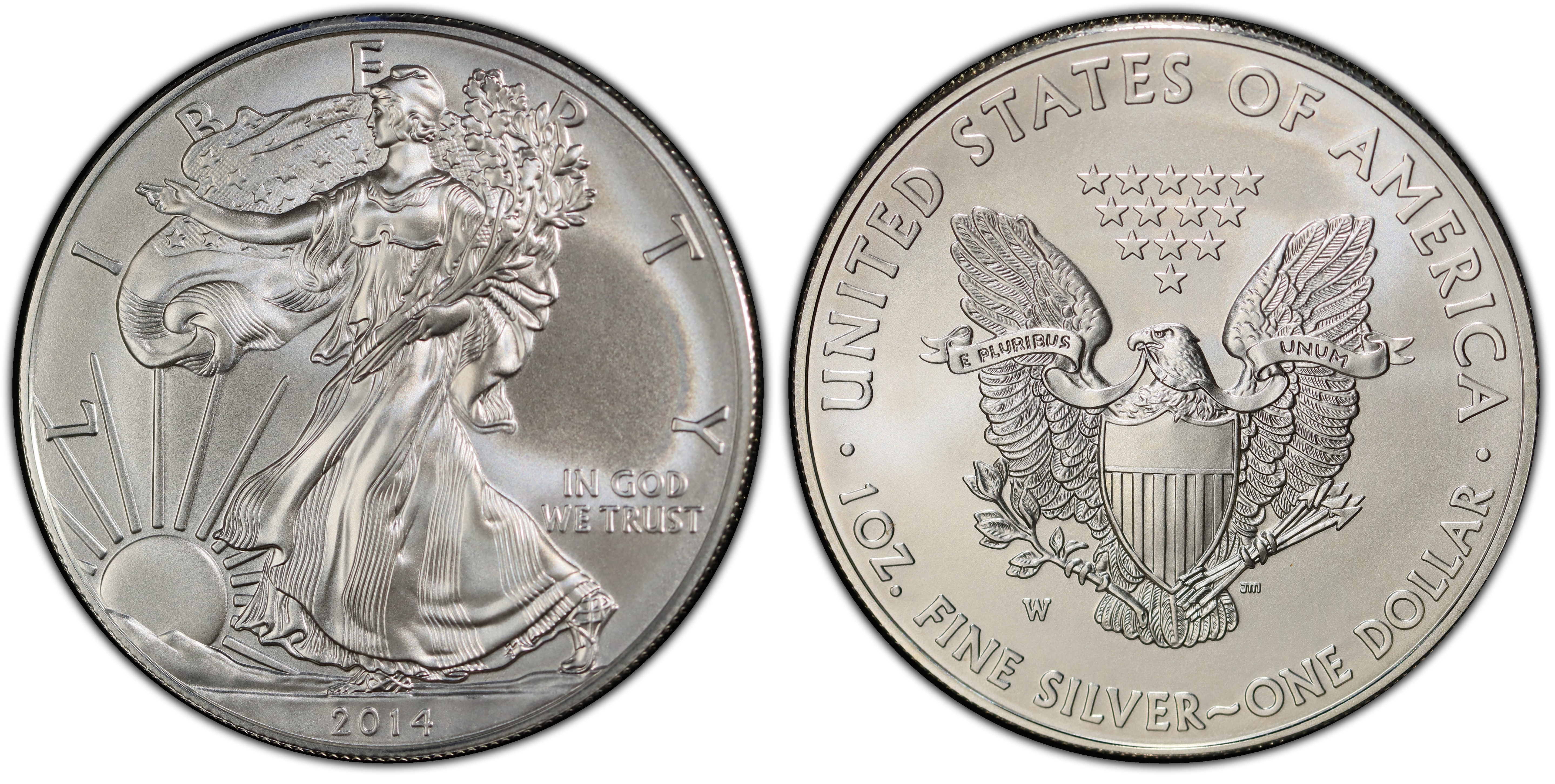 2014-W $1 Burnished Silver Eagle (Special Strike) Silver Eagles