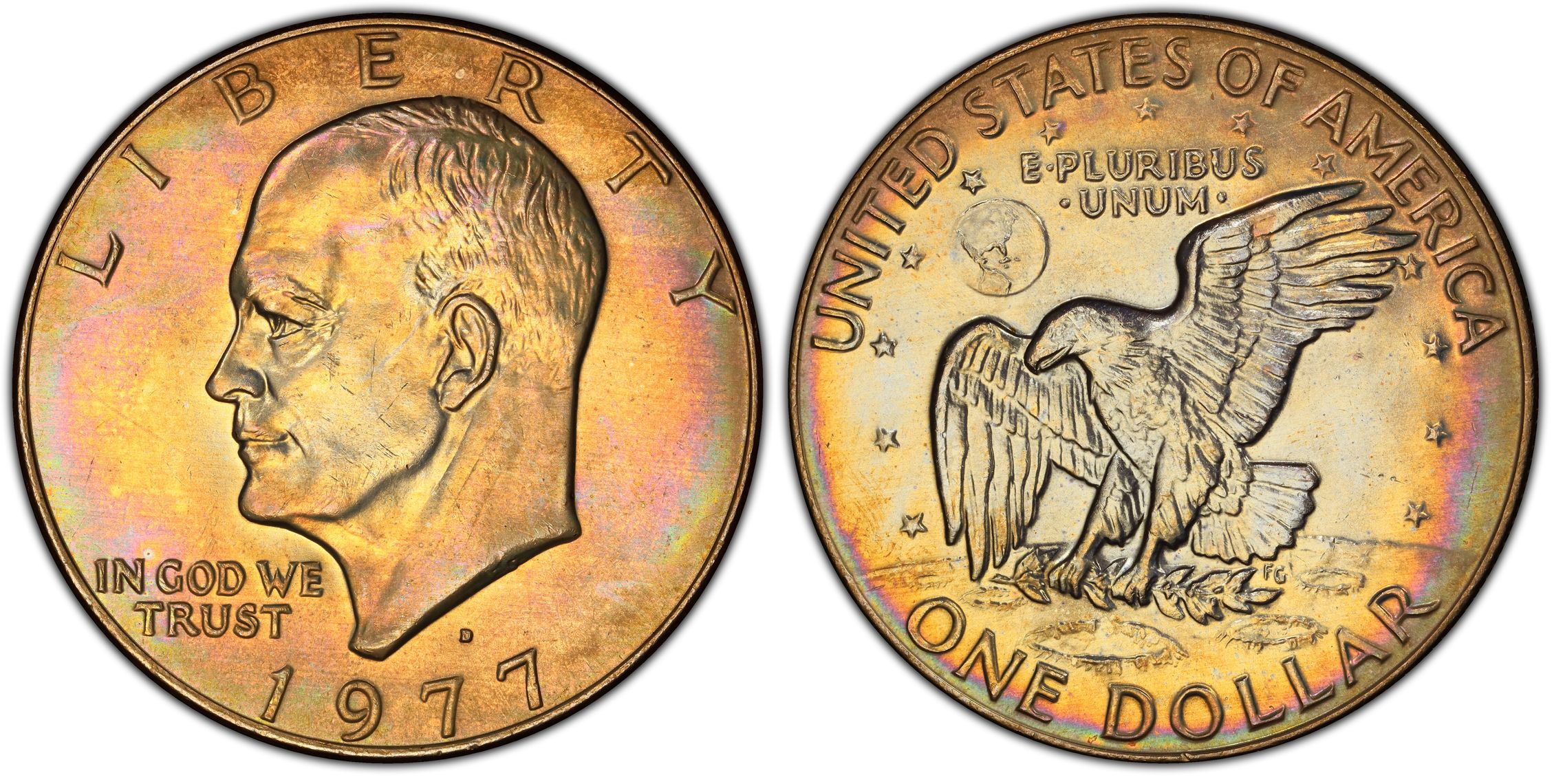 1977 D 1 Regular Strike Ike Dollar PCGS CoinFacts