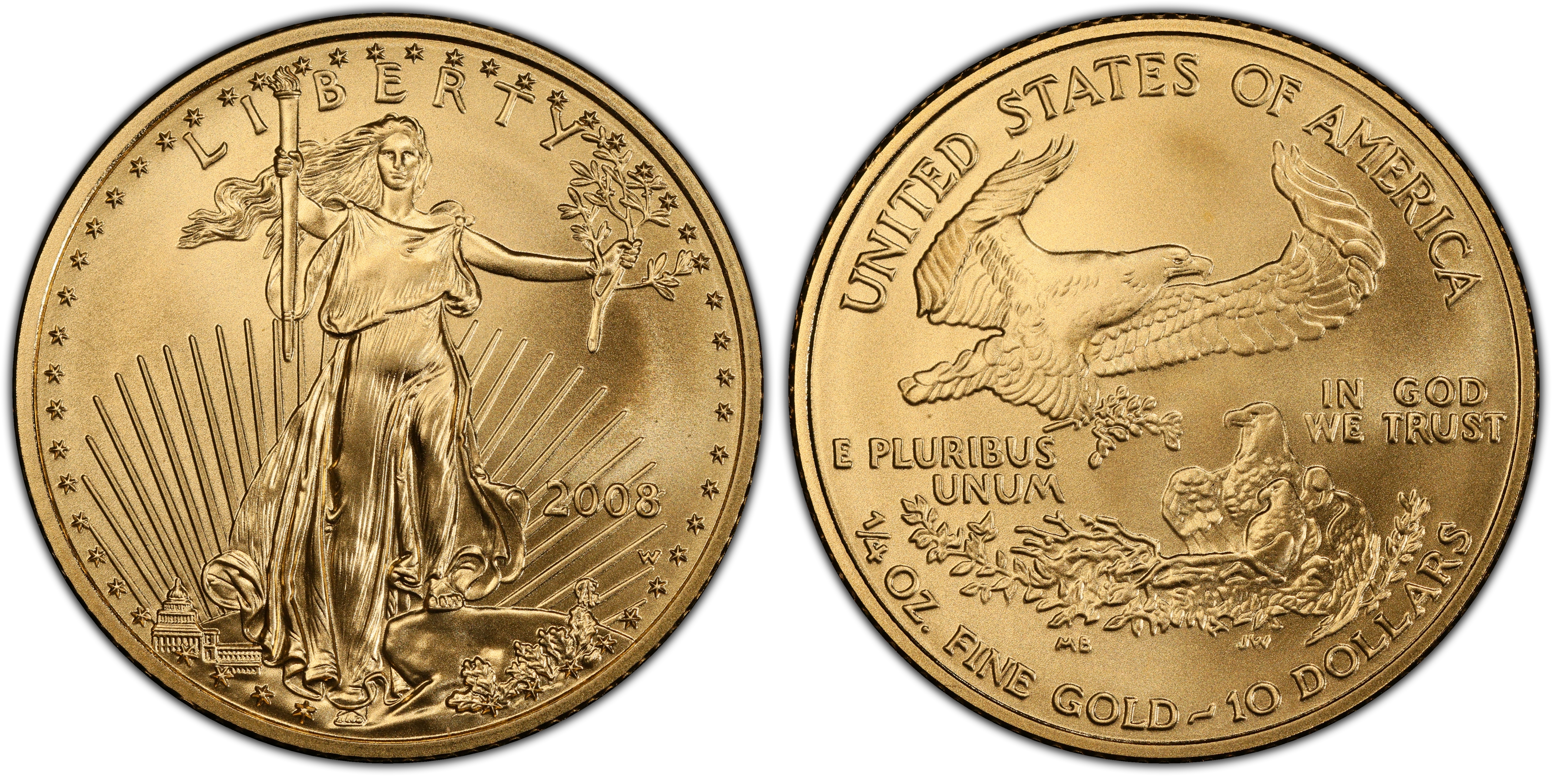 2008-W $10 Burnished Gold Eagle (Special Strike) Gold Eagles