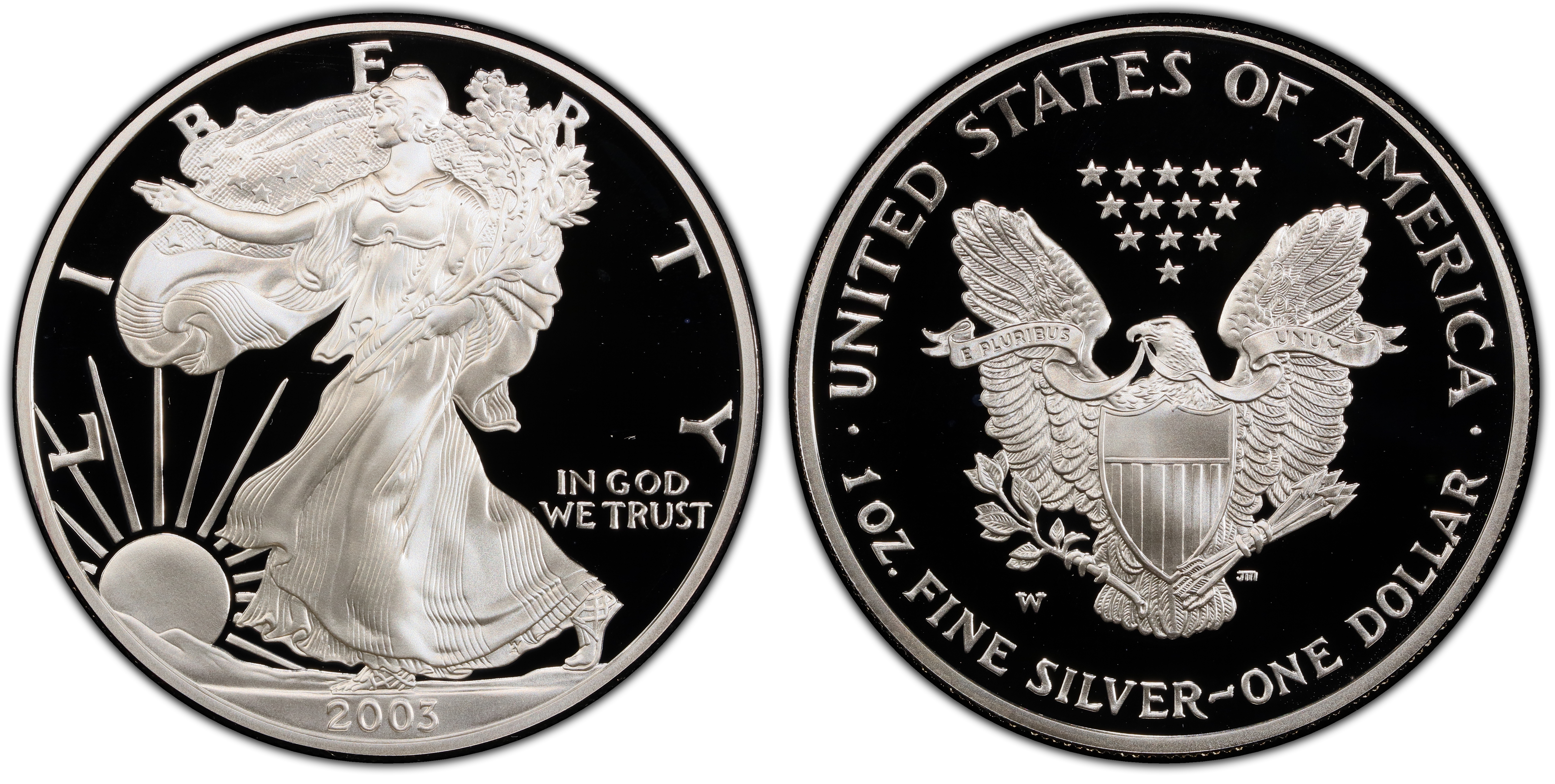 2003 W 1 Silver Eagle DCAM Proof Silver Eagles PCGS CoinFacts