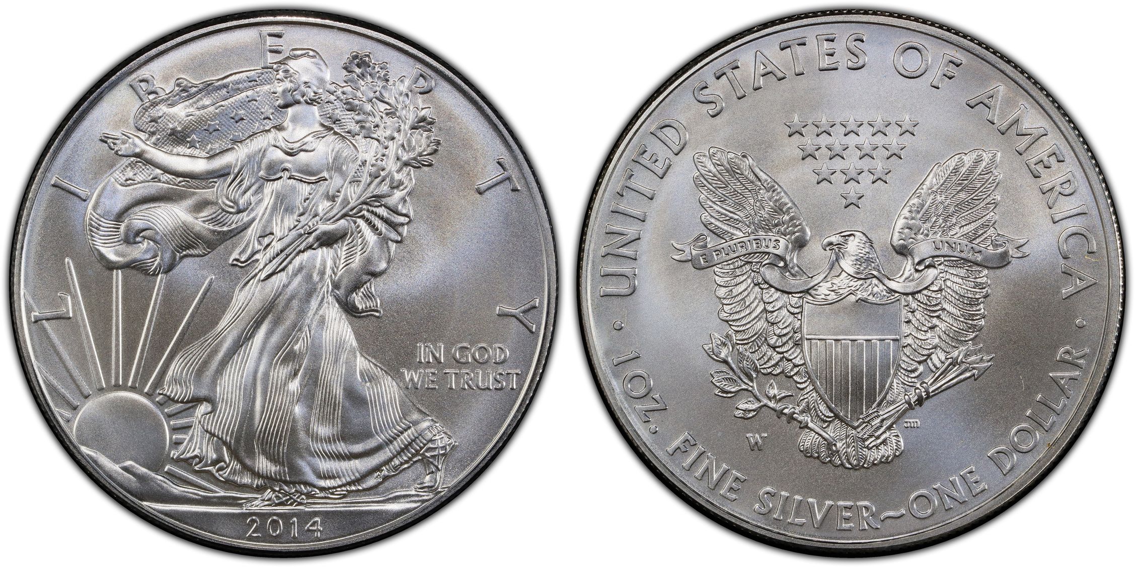 2014-W $1 Burnished Silver Eagle (Special Strike) Silver Eagles